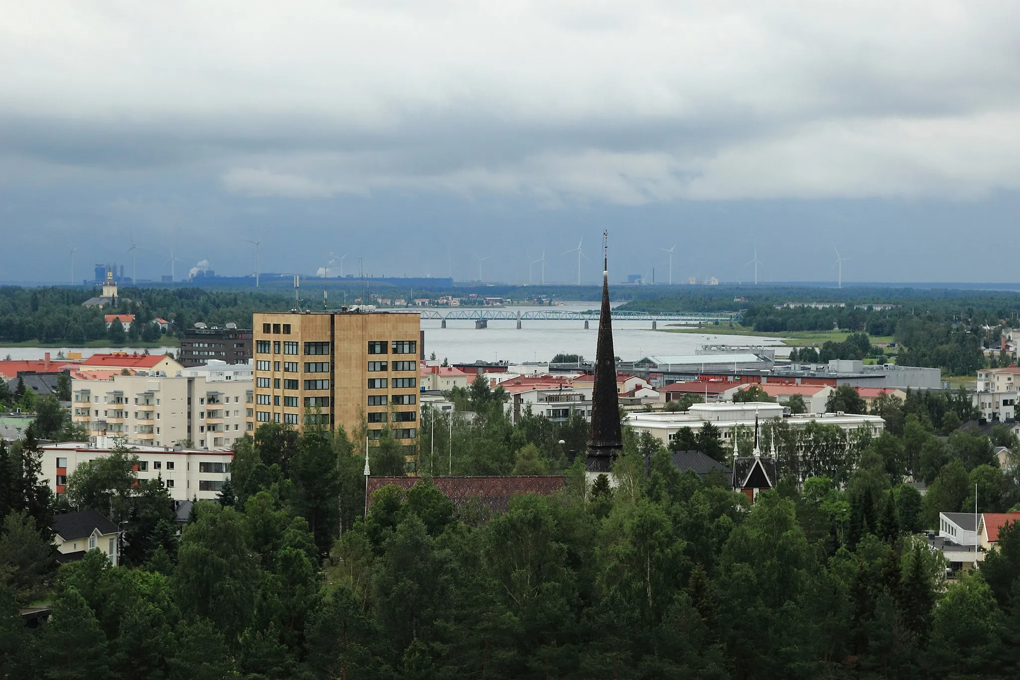 Photo showing: View of Tornio from the Suensaari water tower.