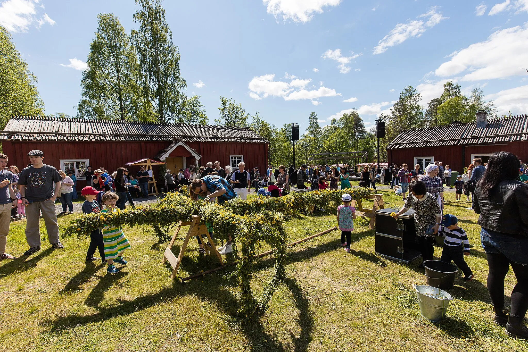 Photo showing: Midsummer celebration and market at Gammlia, Umeå.