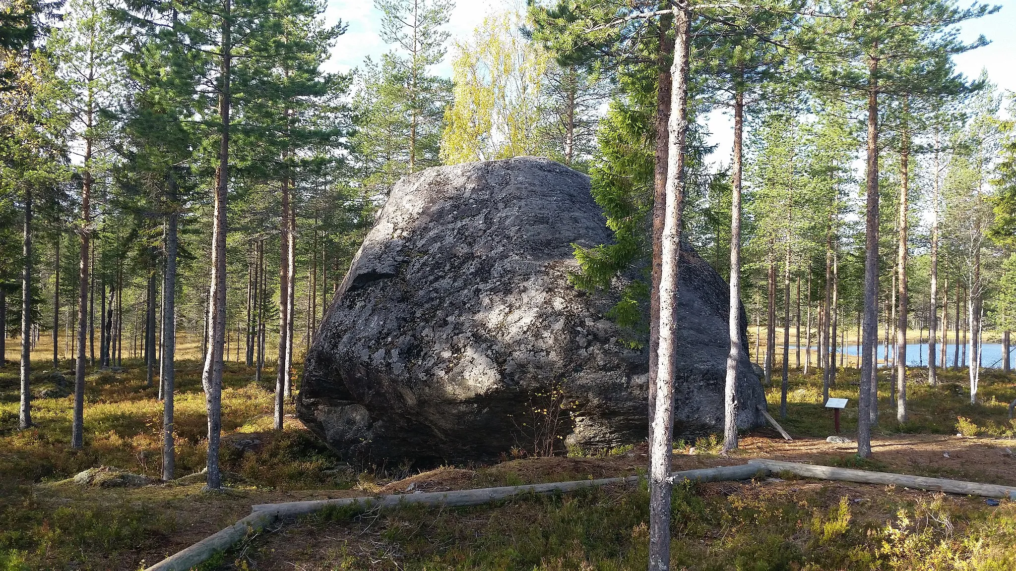 Photo showing: Flyttblocket som givit Stora stenens friluftsområde dess namn.