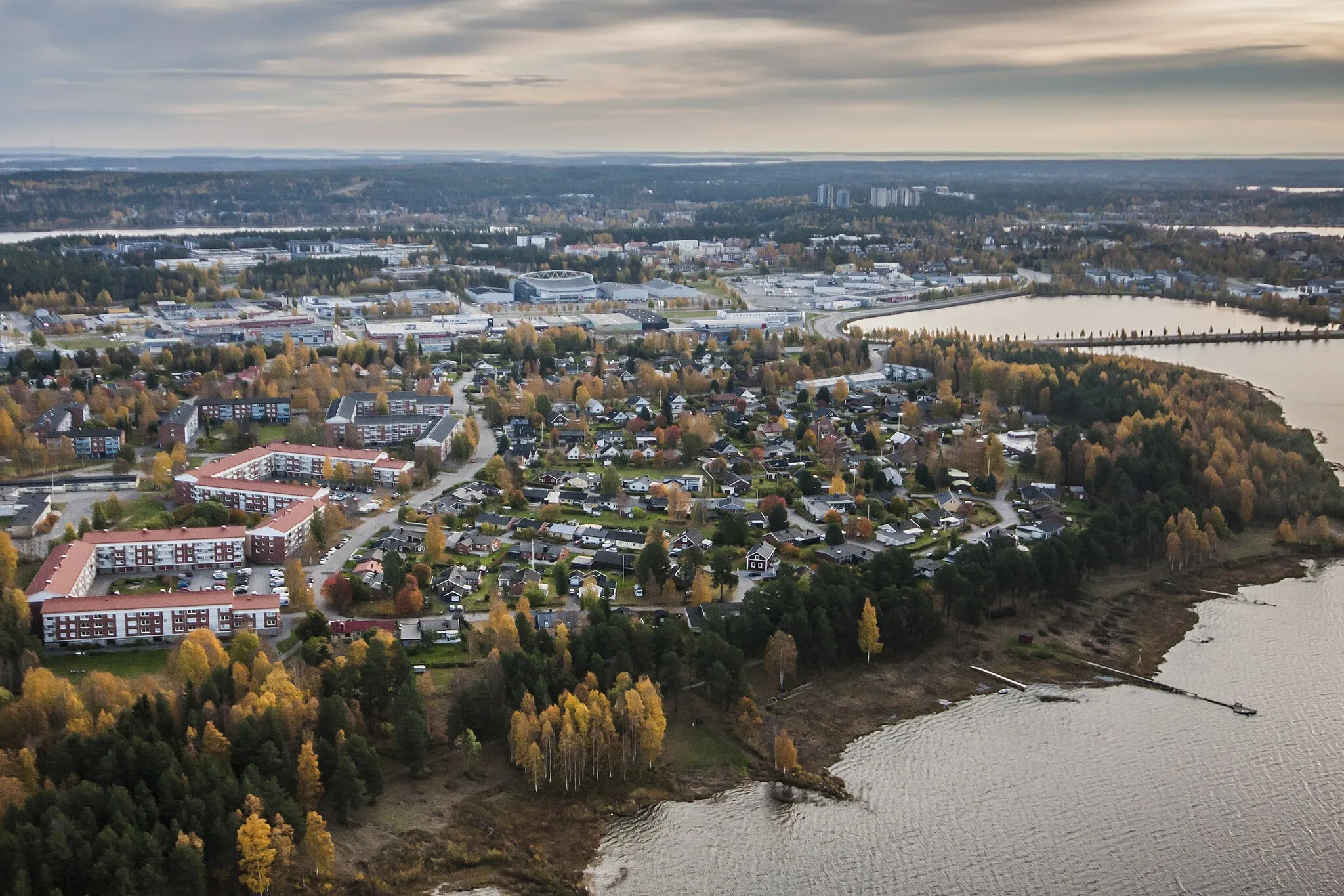 Photo showing: Flygfoto över området Munkeberg på Mjölkudden i Luleå