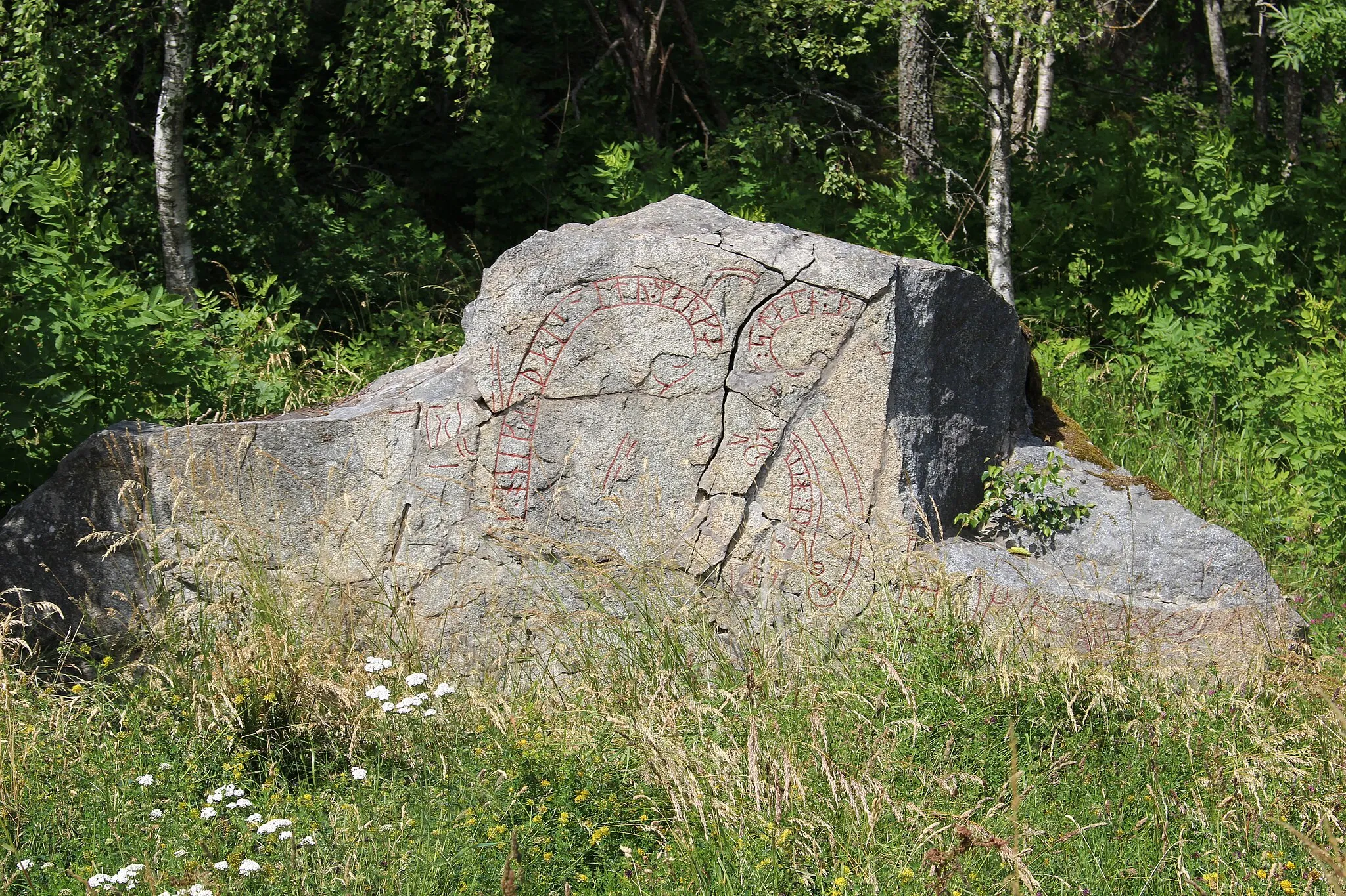 Photo showing: Runsten U 870 öster om Riksväg 55 i Säva.