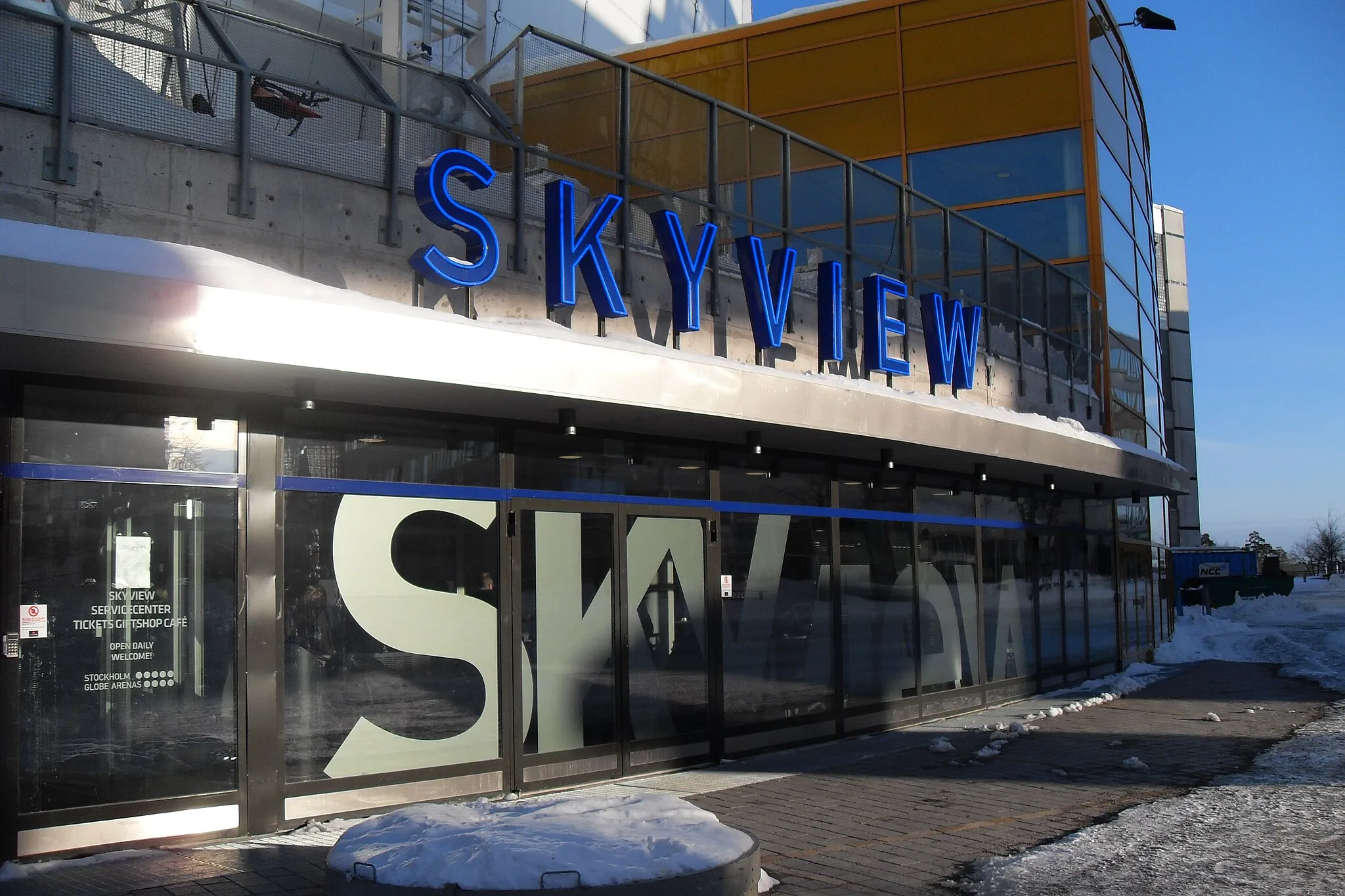 Photo showing: Main Entrance of Ericsson Globe Skyview