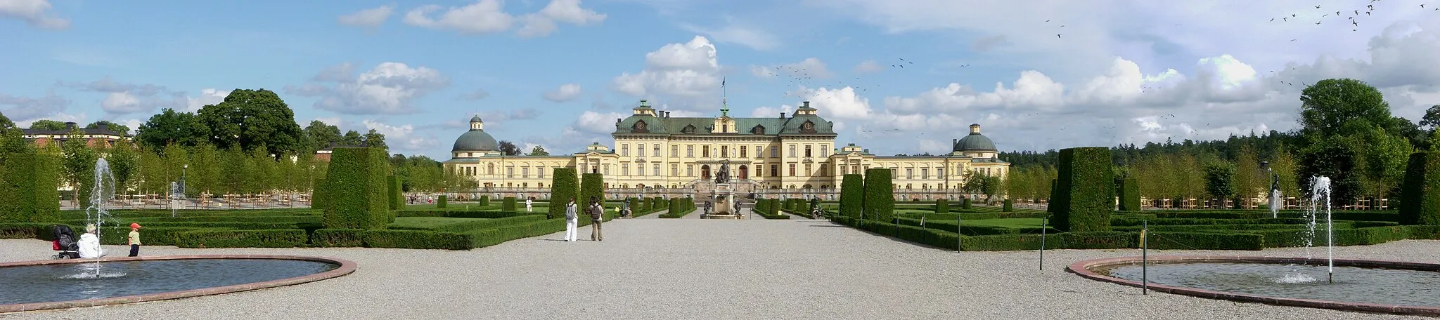 Photo showing: Drottnigholms slott, panorama från barockträdgården