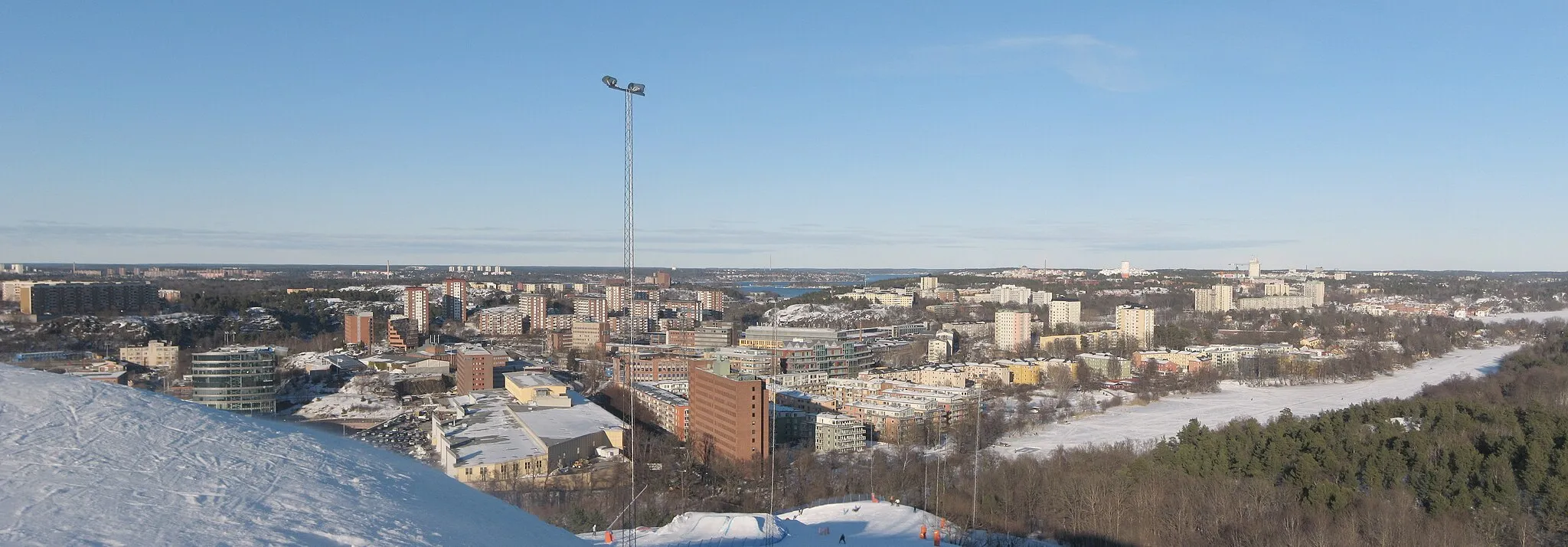 Photo showing: Nacka, from Hammarbytoppen Mars 2010.