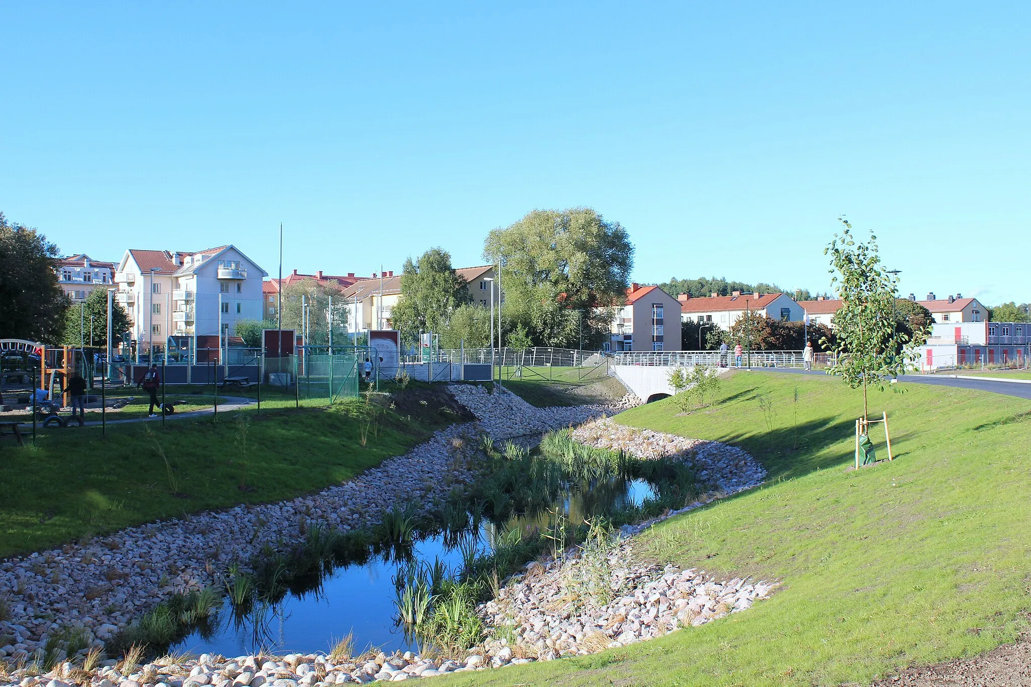 Photo showing: Buildings in Ritorp, an area of Solna municipatity, Sweden