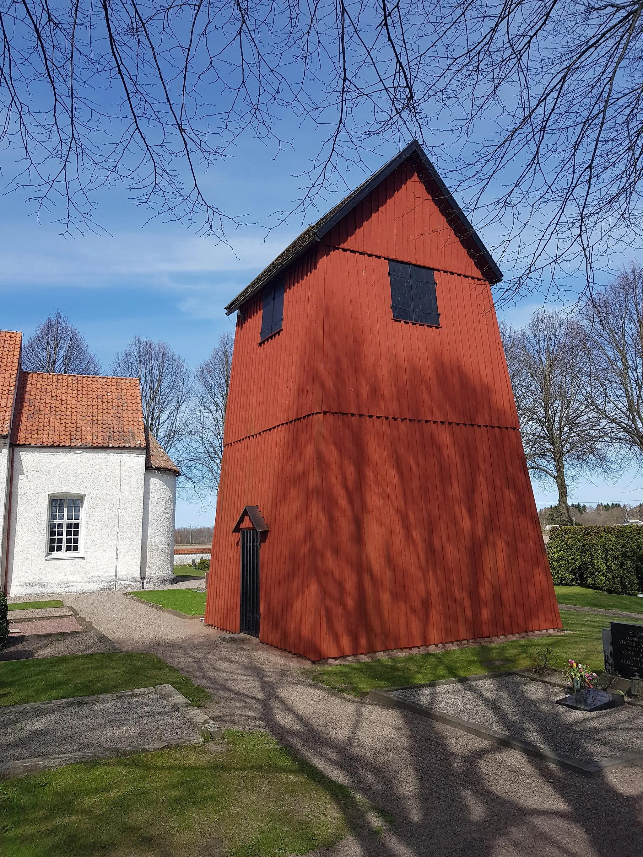 Photo showing: The clock tower of Gualövs churh from 1800:th century.