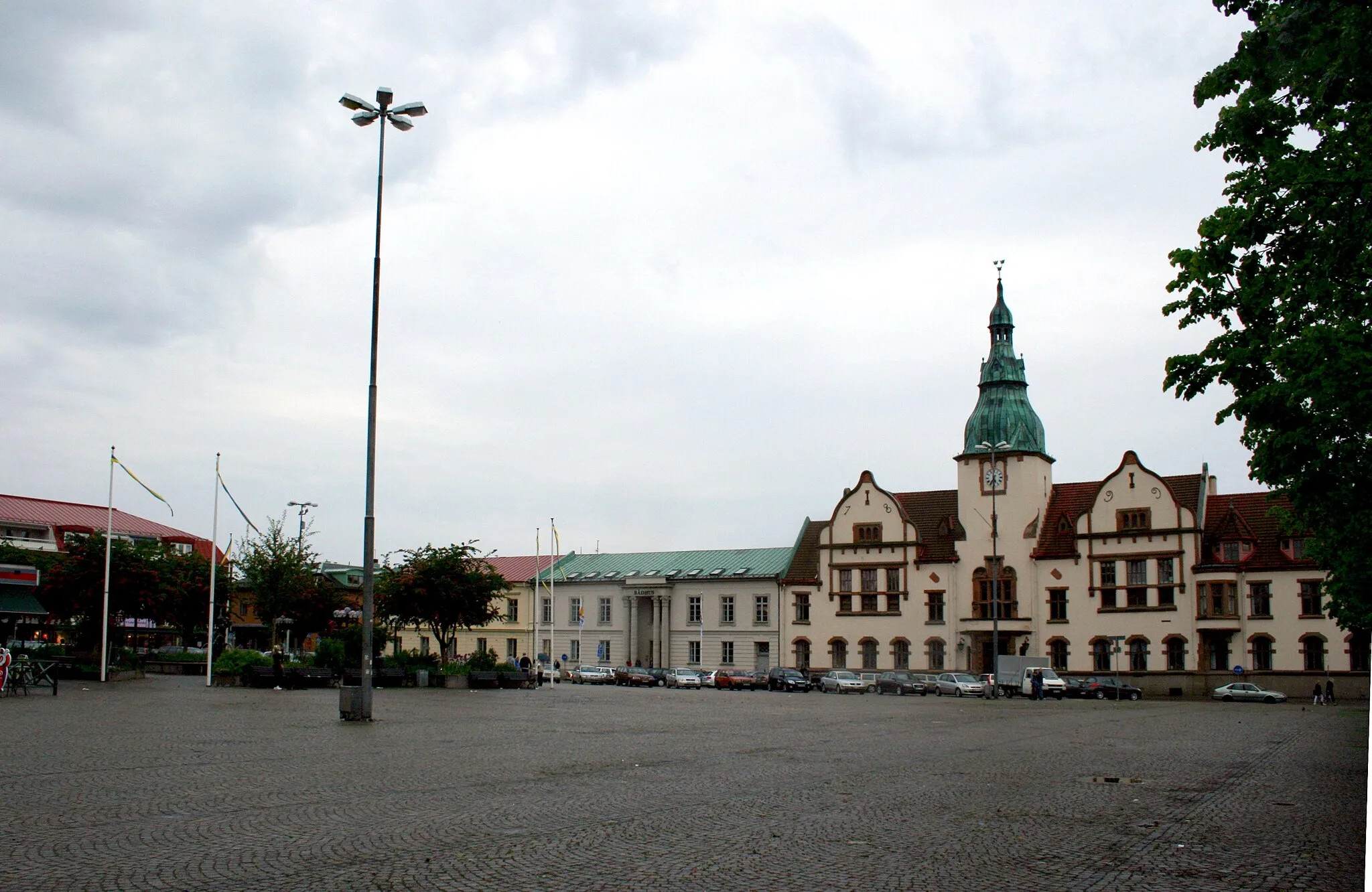 Photo showing: Main square in Karlshamn, Sweden
