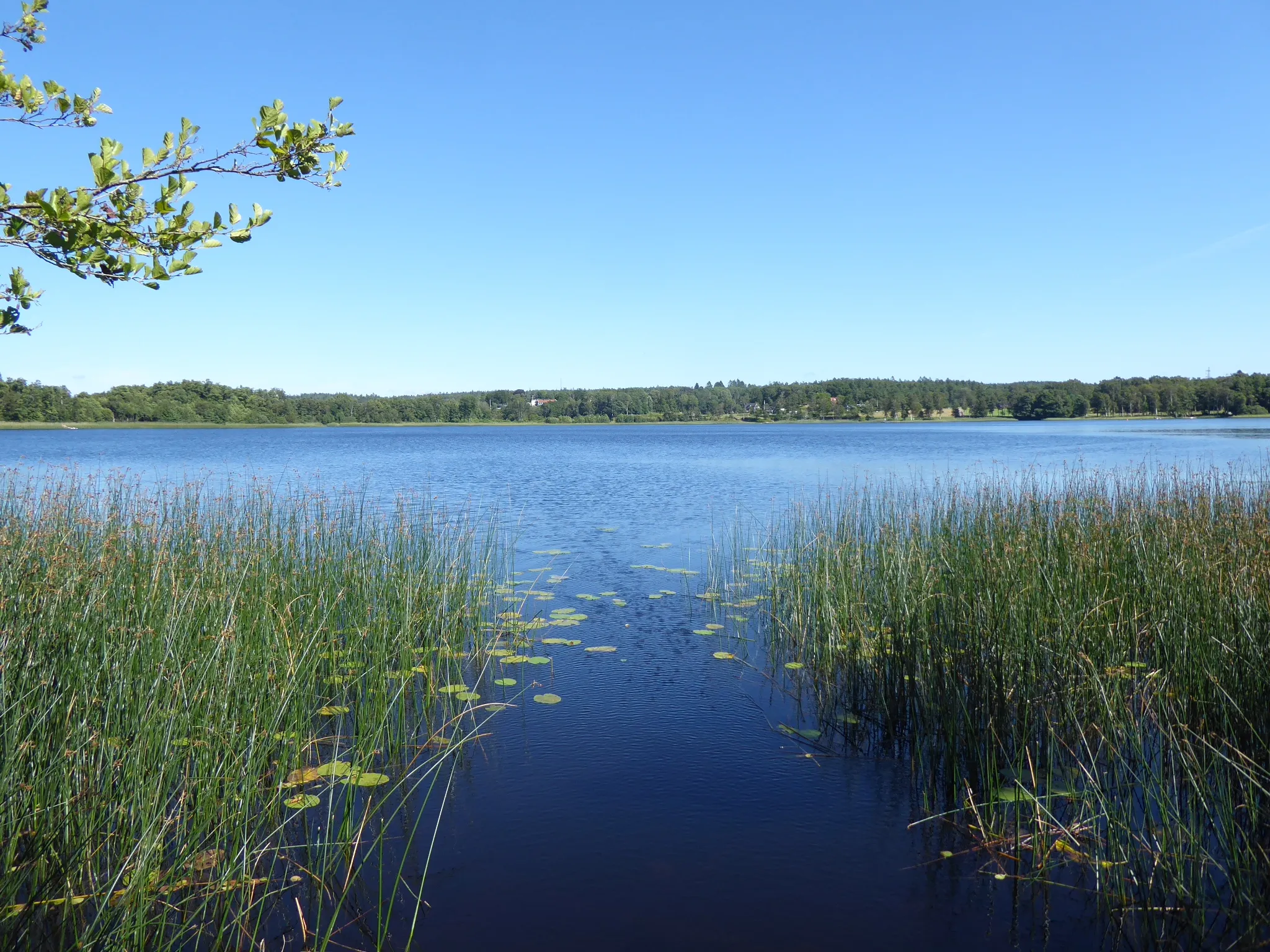 Photo showing: Tulebosjön (Västergötland, Sverige) från nordväst riktning sydöst den 11 augusti 2022.