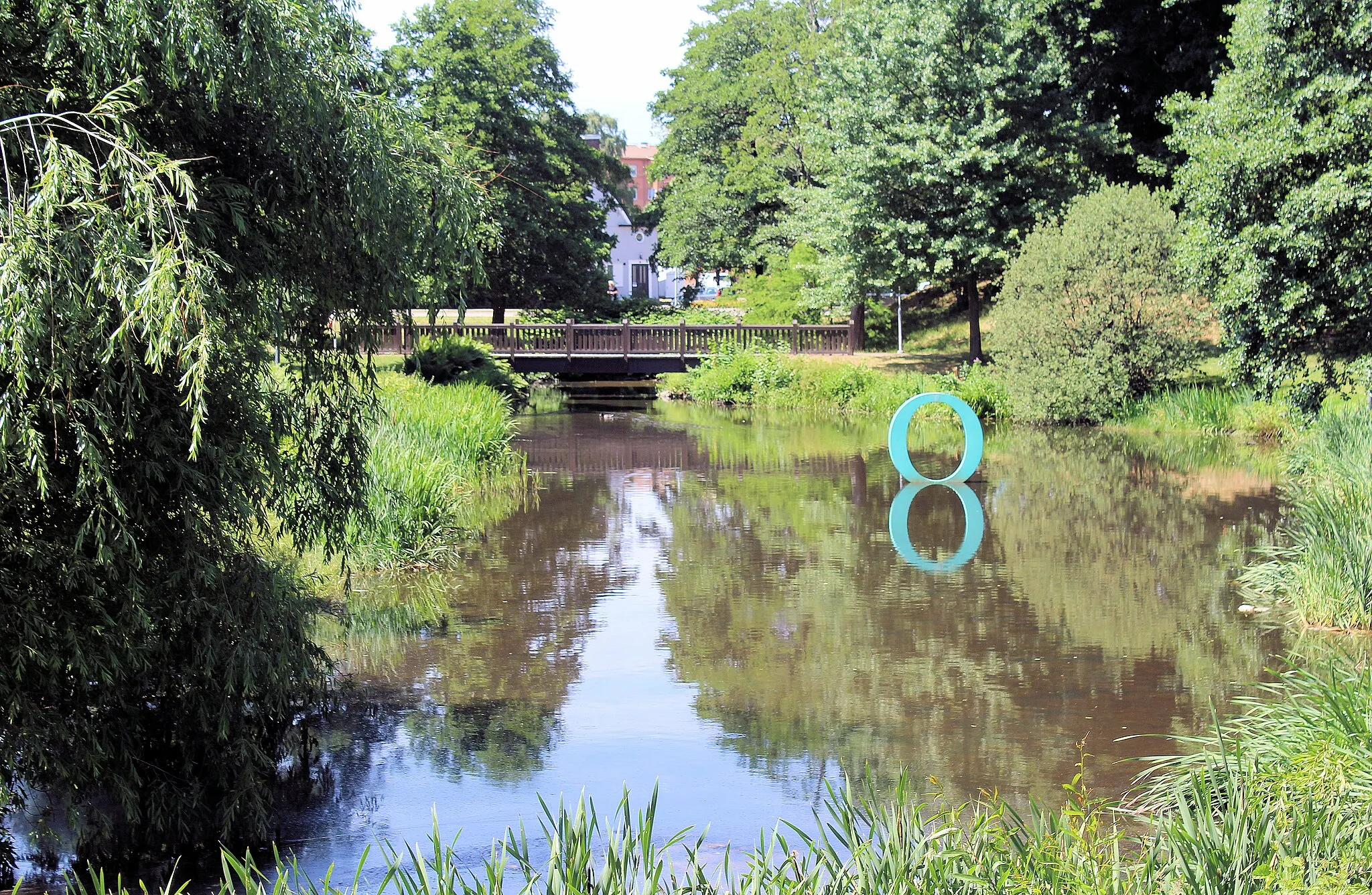 Photo showing: Halmstad, pond in the castle park