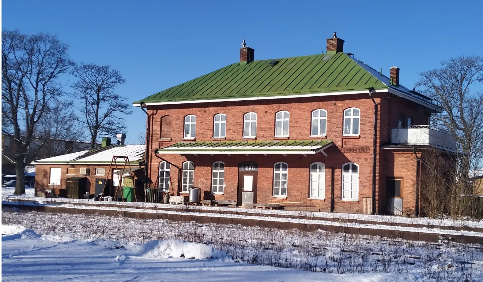 Photo showing: Tibro järnvägsstation i februari 2021