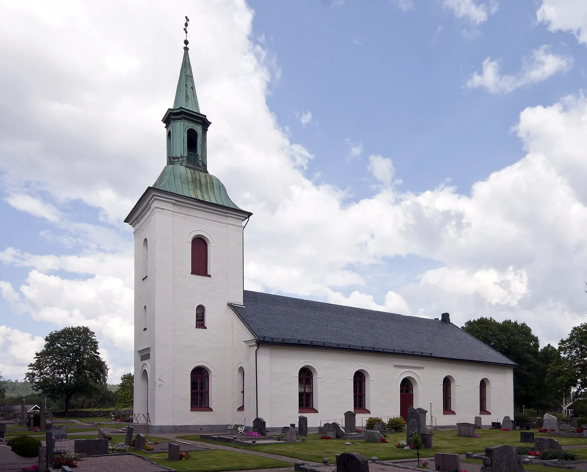 Photo showing: Hemsjö kyrka, parish church of Hemsjö, Alingsås Municipality, Sweden.