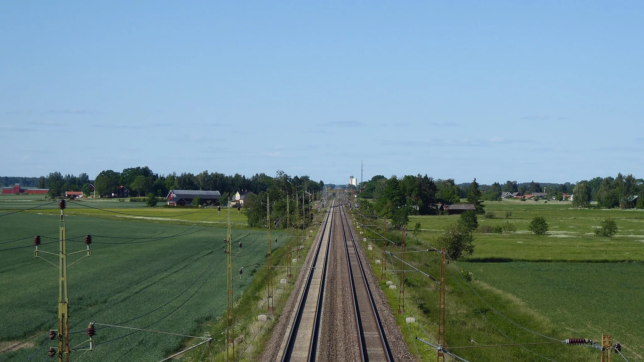 Photo showing: Picture of the railway outside Ulvåker, centered.