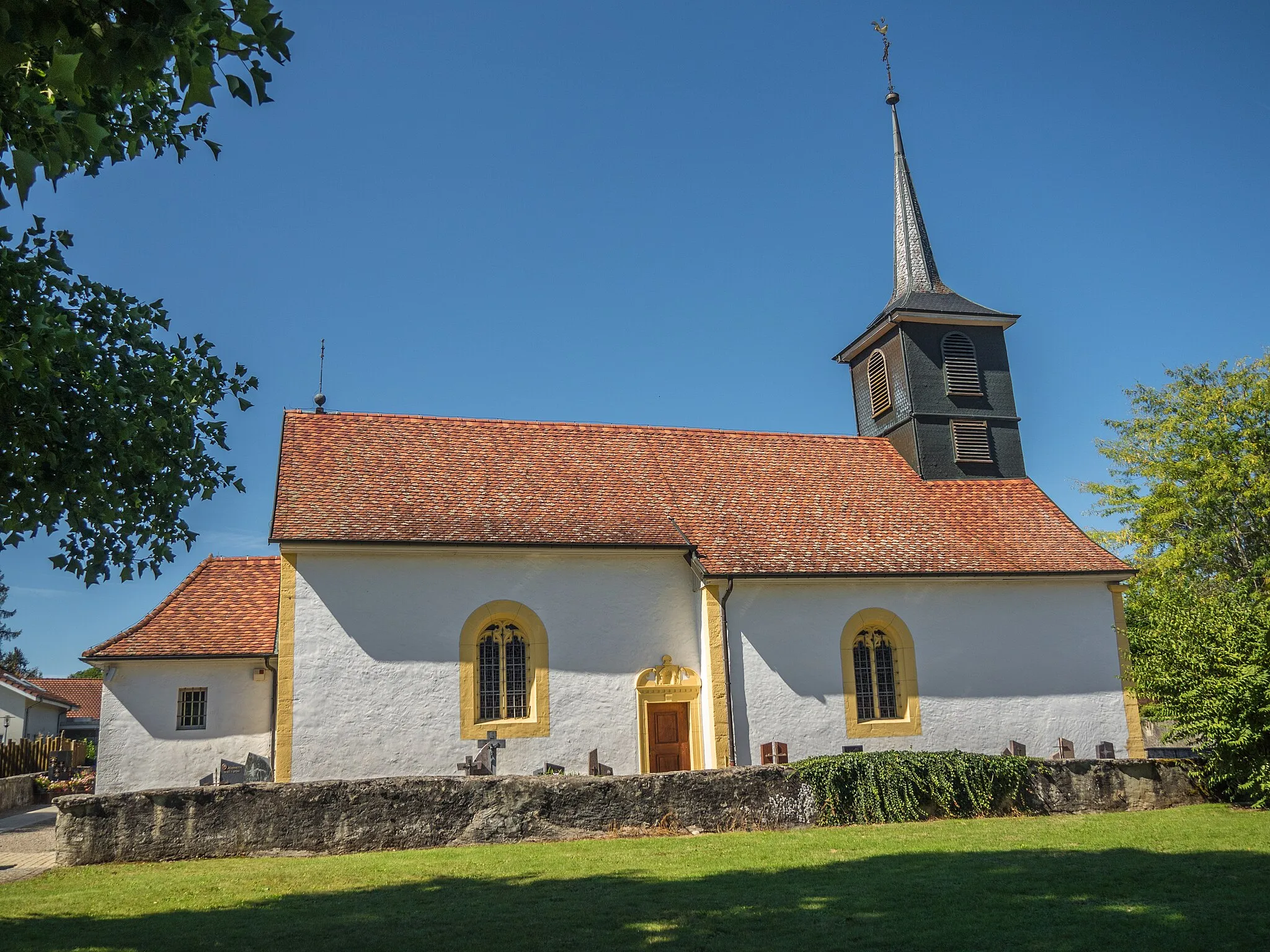 Photo showing: Catholic Church, Les Montets, Canton of Fribourg, Switzerland