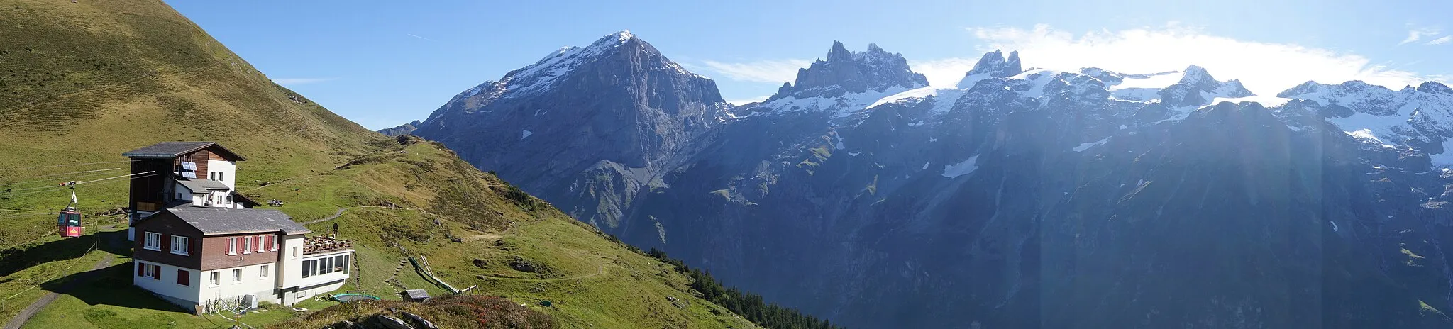 Photo showing: Fürenalp bei Engelberg, Kanton Obwalden, Schweiz,
Blick nach Osten zum Gross Spannort in den Urner Alpen.