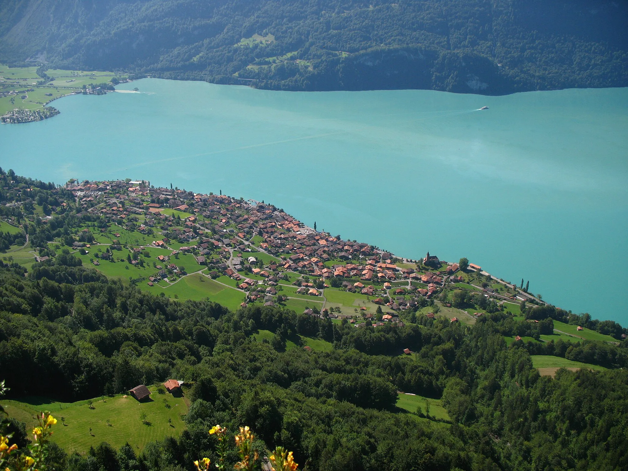 Photo showing: Brienz viewed from the Brienz Rothorn Bahn (BRB), Switzerland
