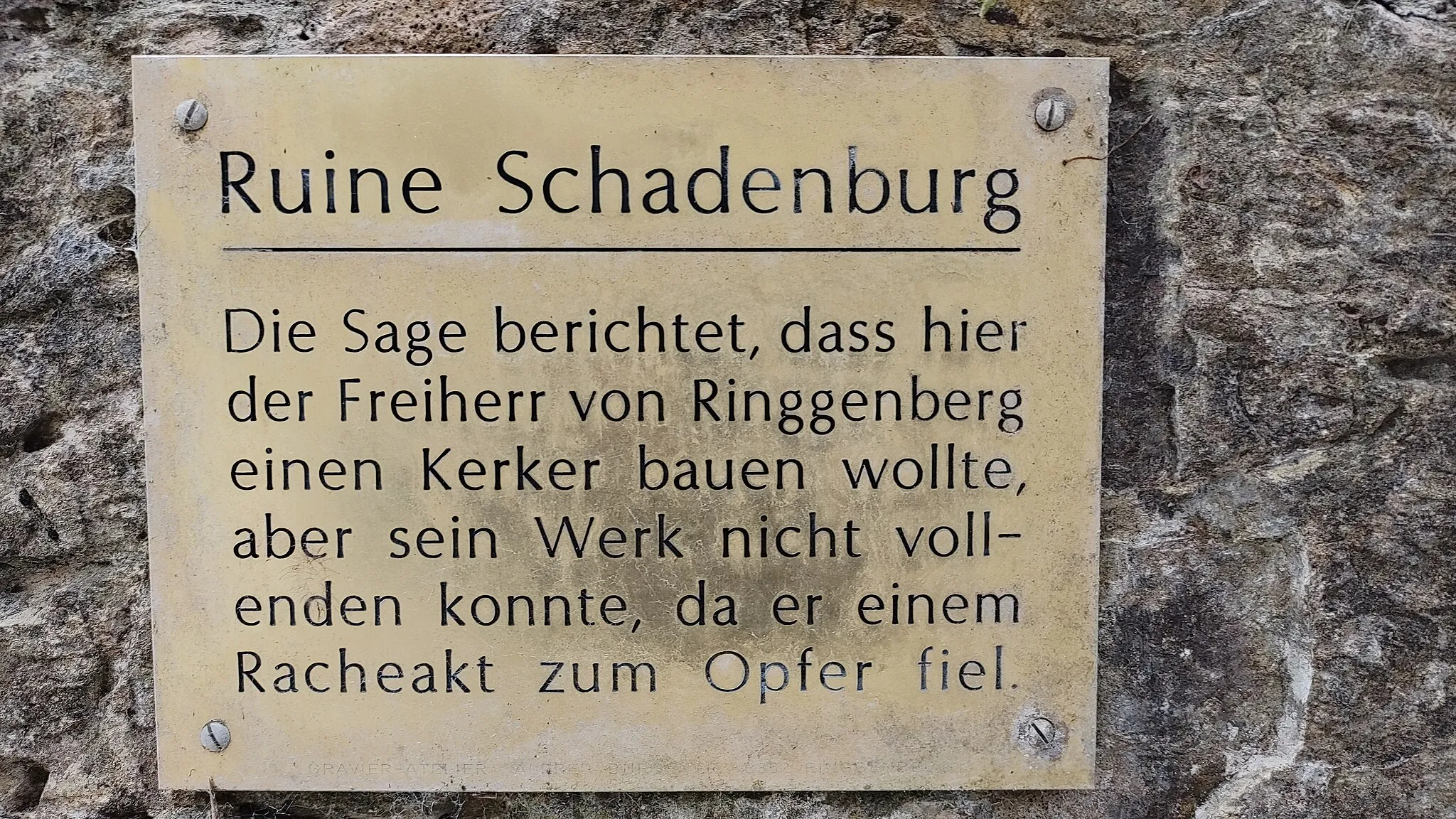 Photo showing: Infotafel an der Ruine Schadburg in der Gemeinde Ringgenberg, Kanton Bern, Schweiz