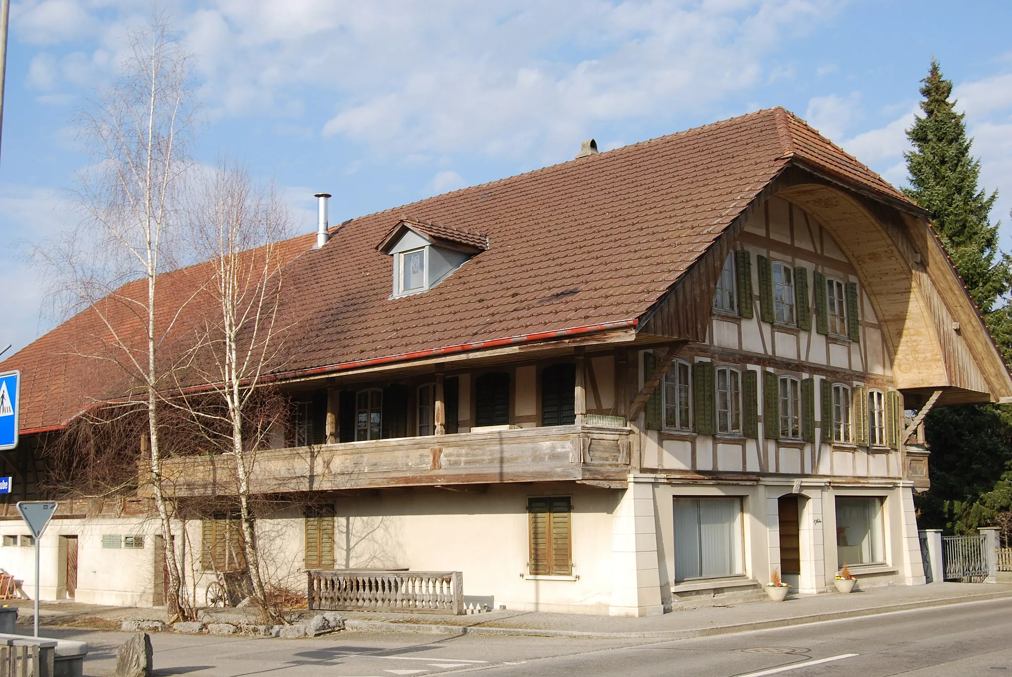 Photo showing: Timber framing house at Bleienbach, canton of Bern, Switzerland