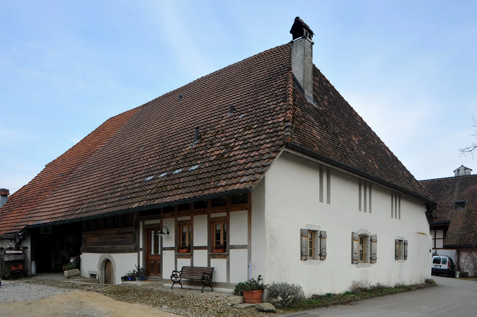 Photo showing: Birthplace of Johann Rudolf Schneider in Underfar (Meienried); Berne, Switzerland.