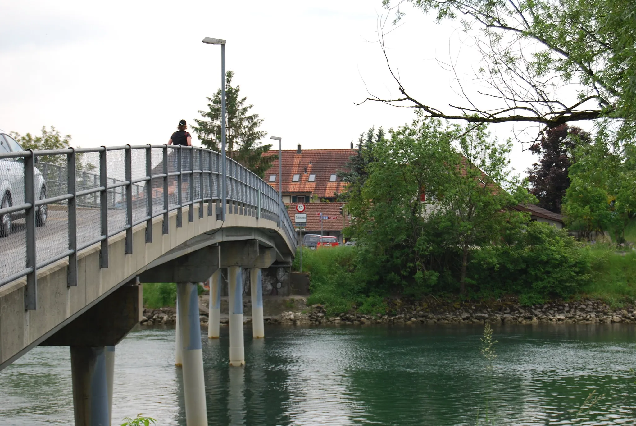 Photo showing: Bridge over the Nidau-Büren-Canal between Orpund and Scheuren, canton of Bern, Switzerland