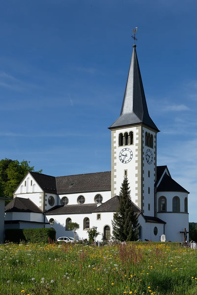 Photo showing: Pfarrkirche St. Antonius in St. Antoni (FR)