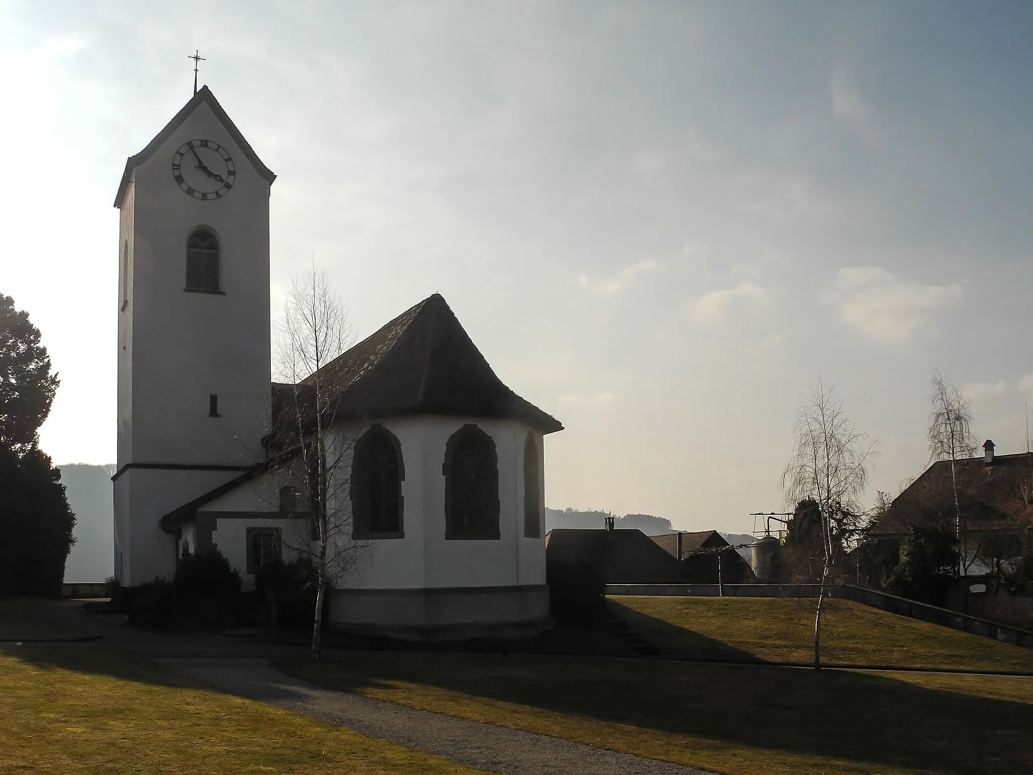 Photo showing: Kirche Vechigen mit Pfarrhaus