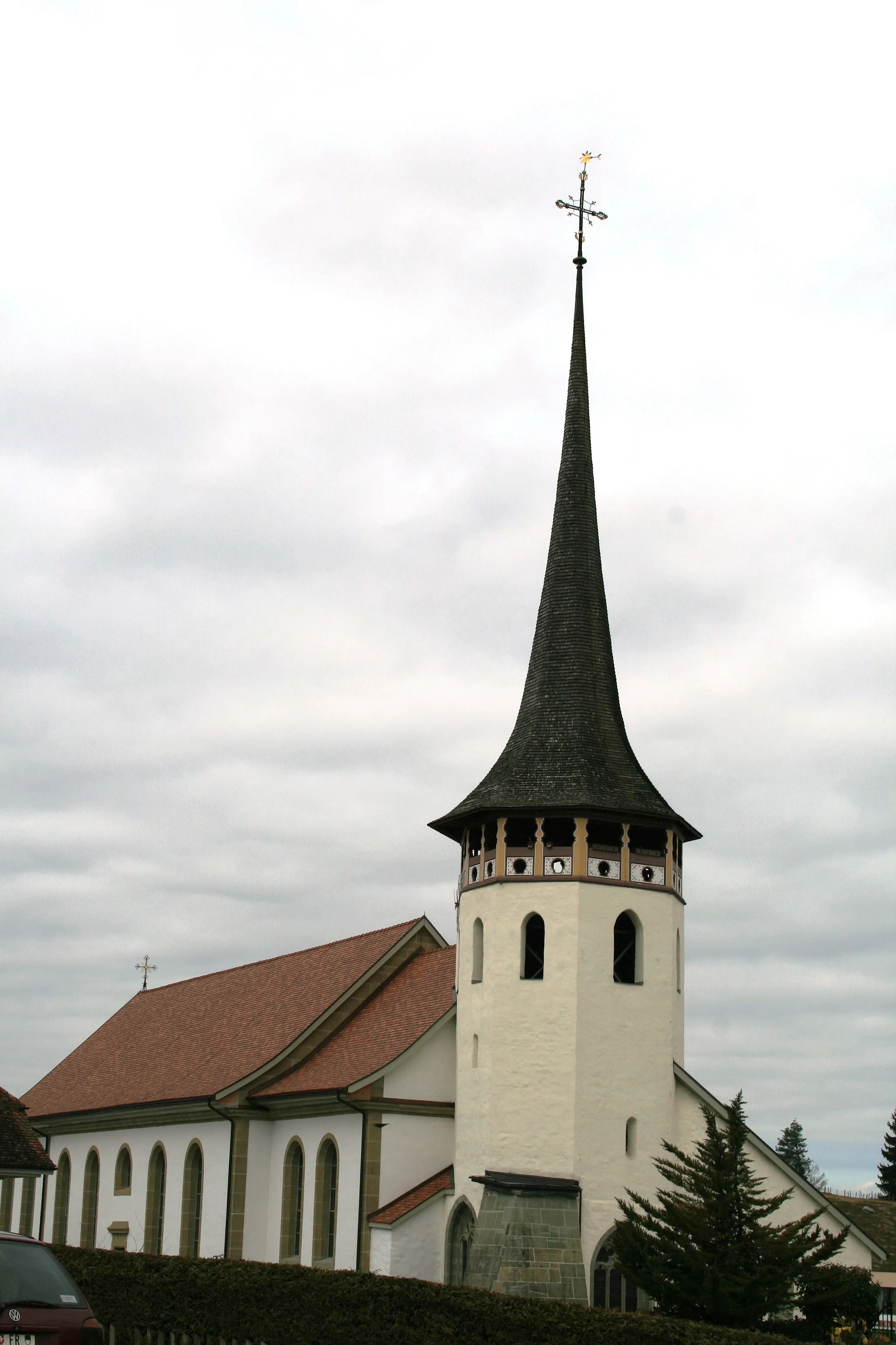 Photo showing: Rom.-cath. church of Tafers FR, Switzerland