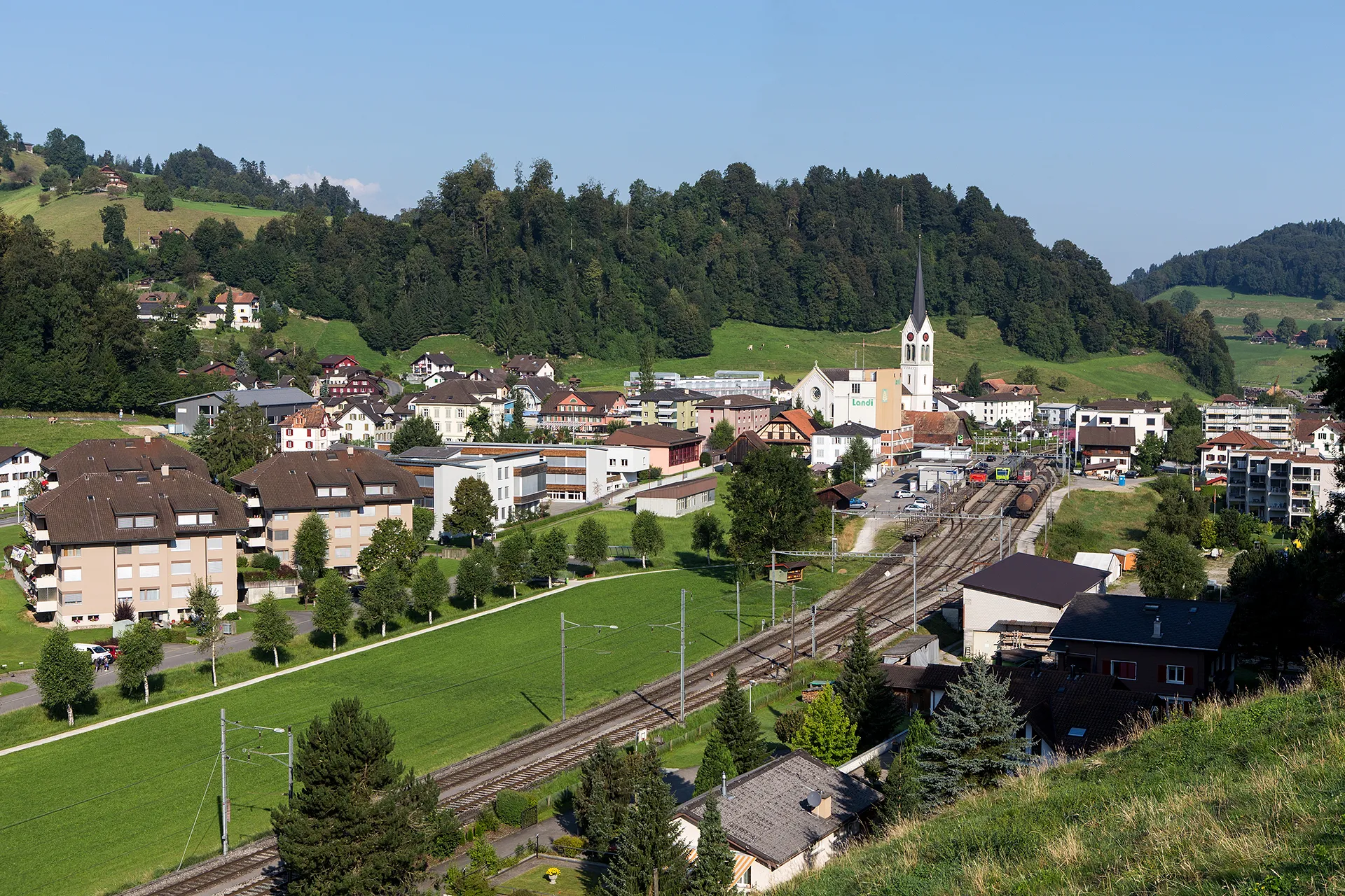 Photo showing: Blick aufs Dorfzentrum von Menznau (LU)