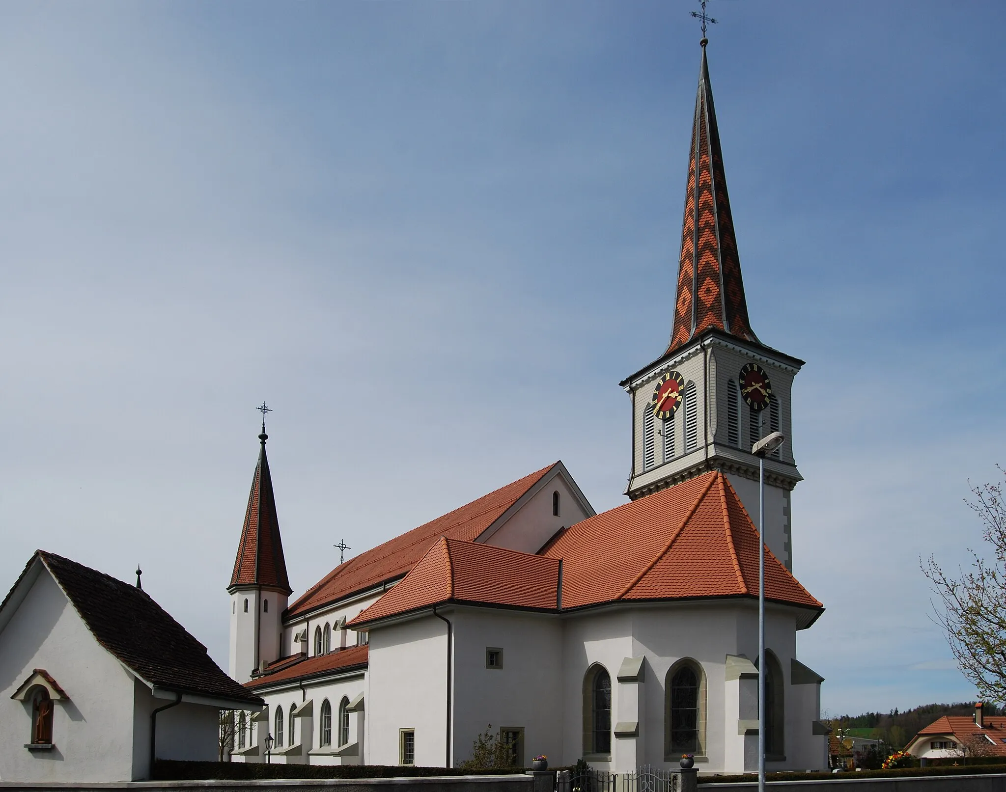 Photo showing: Catholic Church of Gurmels, canton of Fribourg, Switzerland
