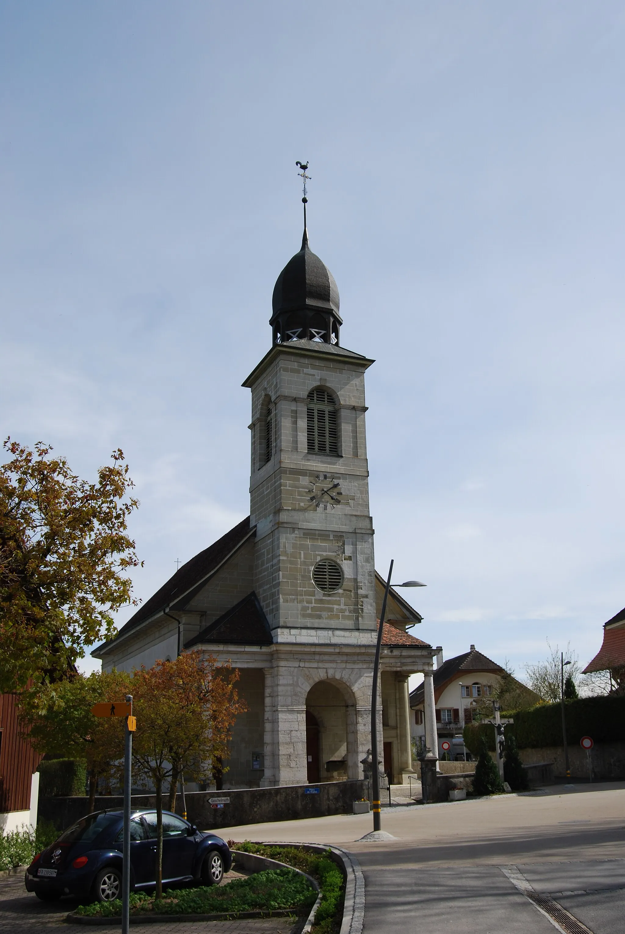 Photo showing: Catholic Church of Cressier, canton of Fribourg, Switzerland