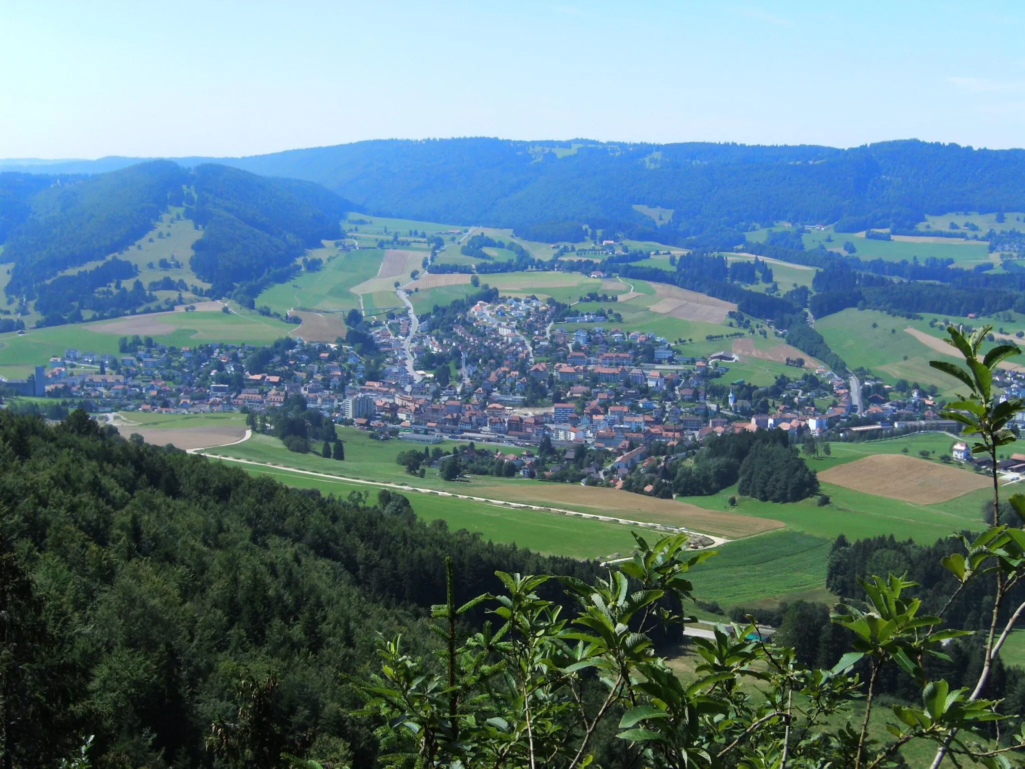 Photo showing: Vue d'ensemble de la commune de Tavannes (BE, Suisse). Prise de la photo depuis la montagne de Montoz.