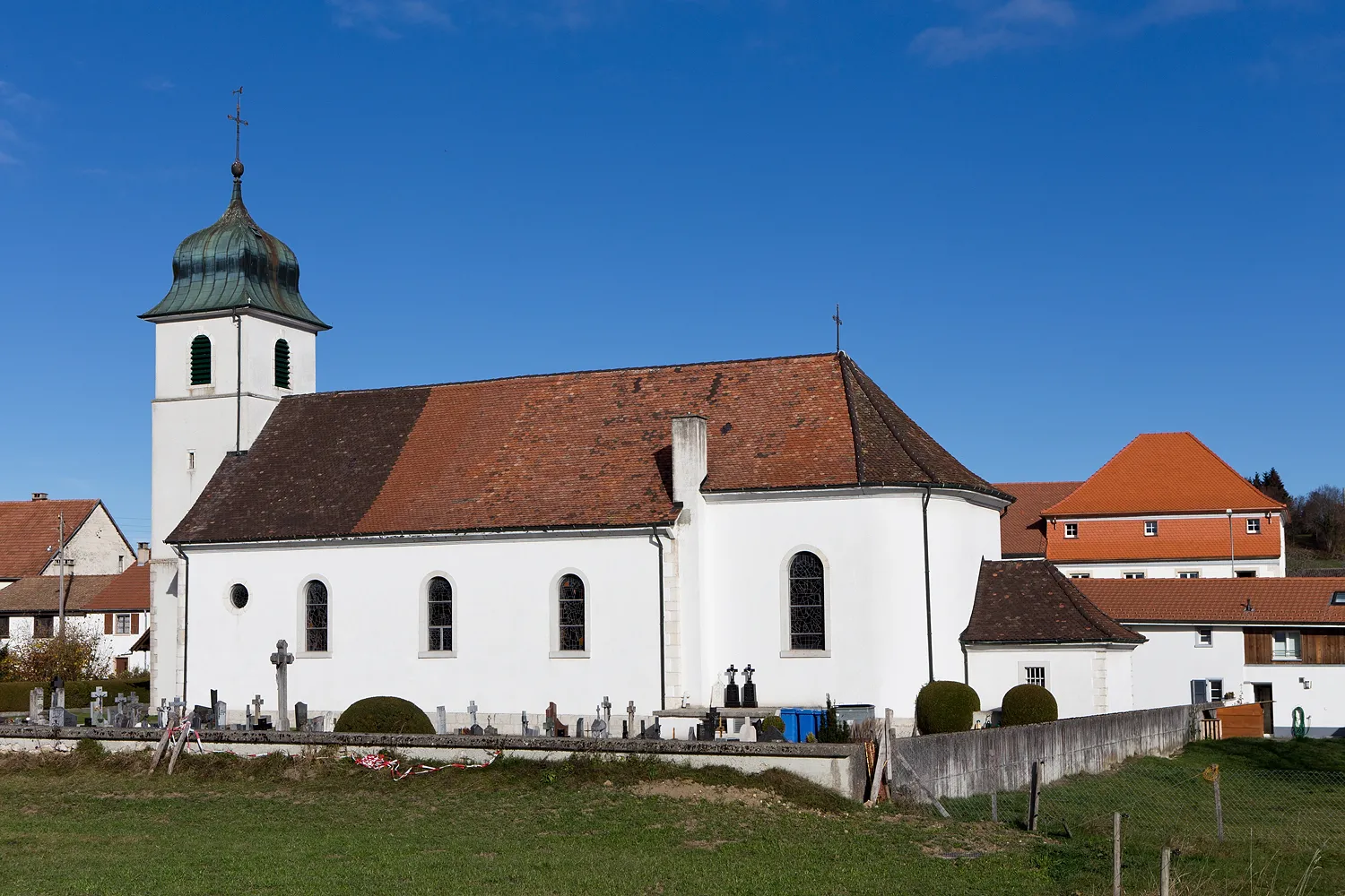 Photo showing: Kirche in Pleigne (JU)