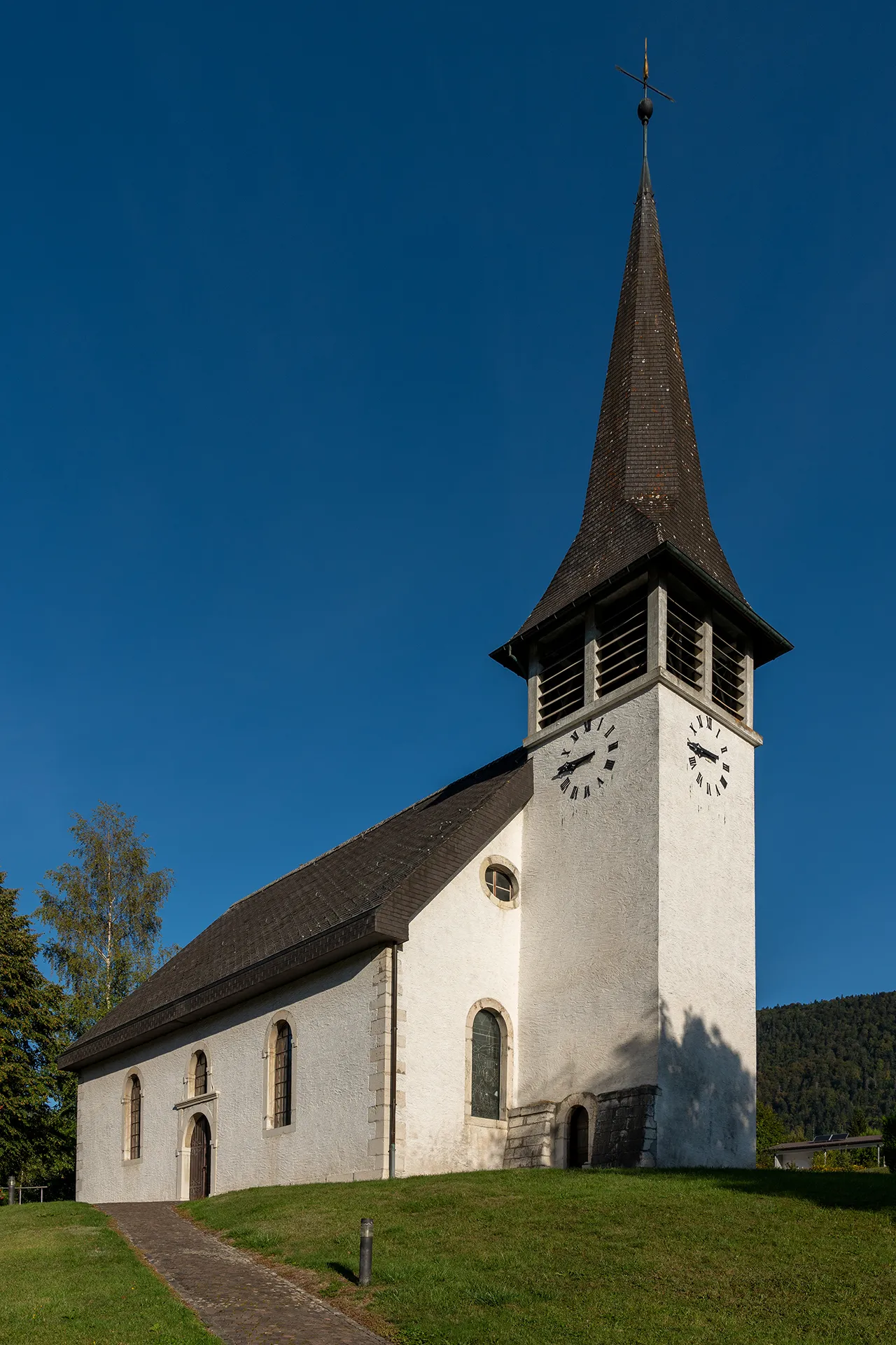 Photo showing: Reformierte Kirche in Corgémont (BE)