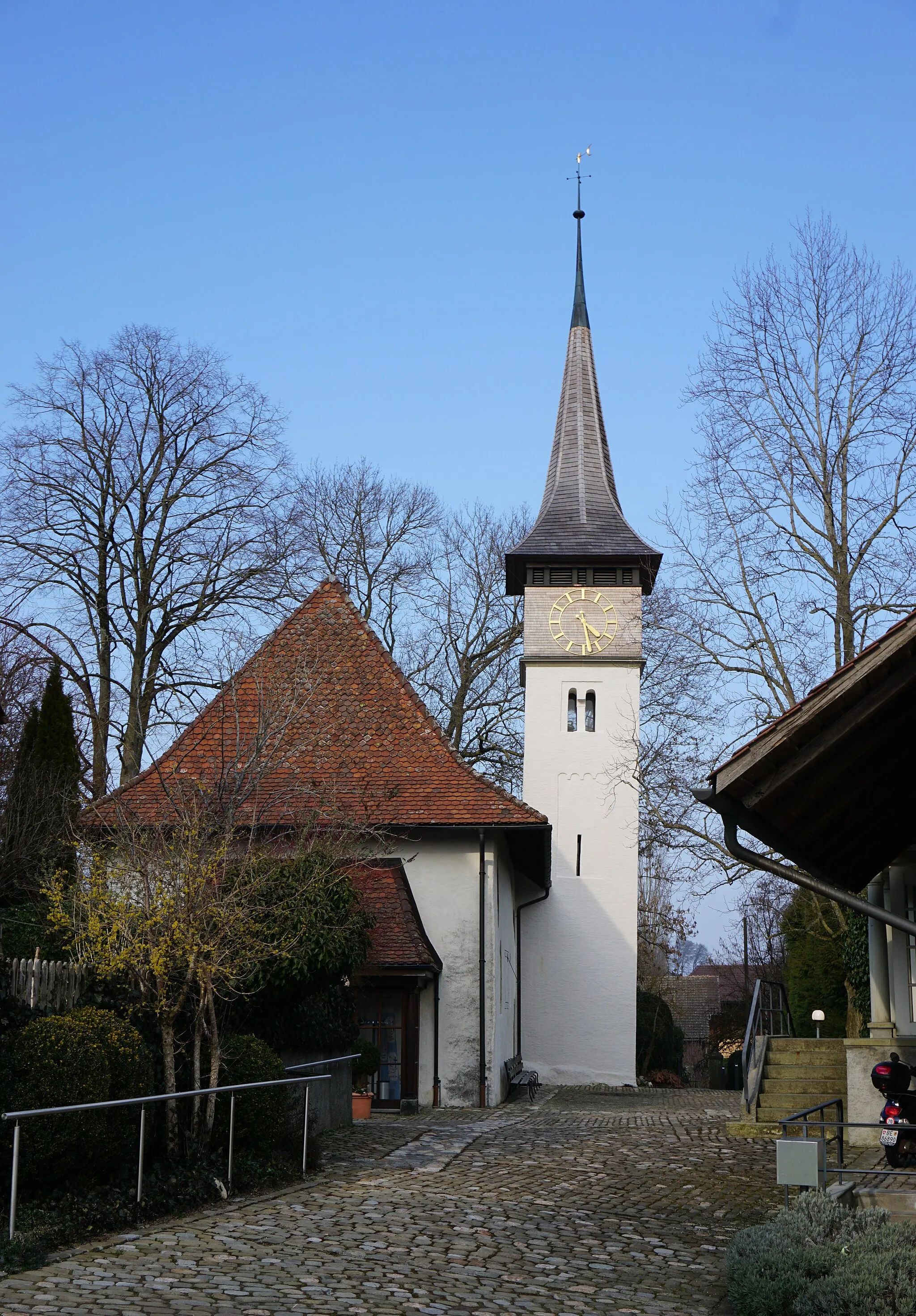 Photo showing: Kirche Meikirch von Westen