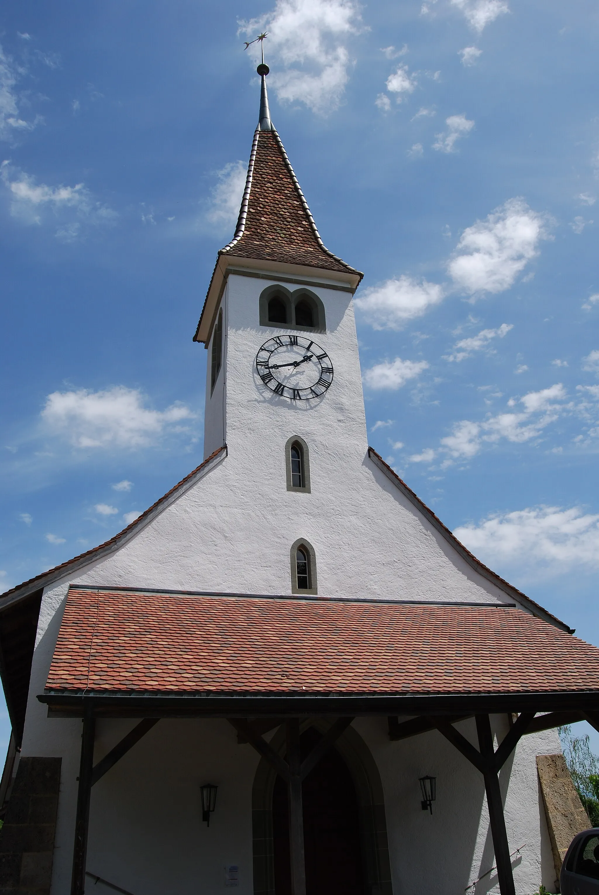 Photo showing: Church of Frauenkappelen, canton of Bern, Switzerland