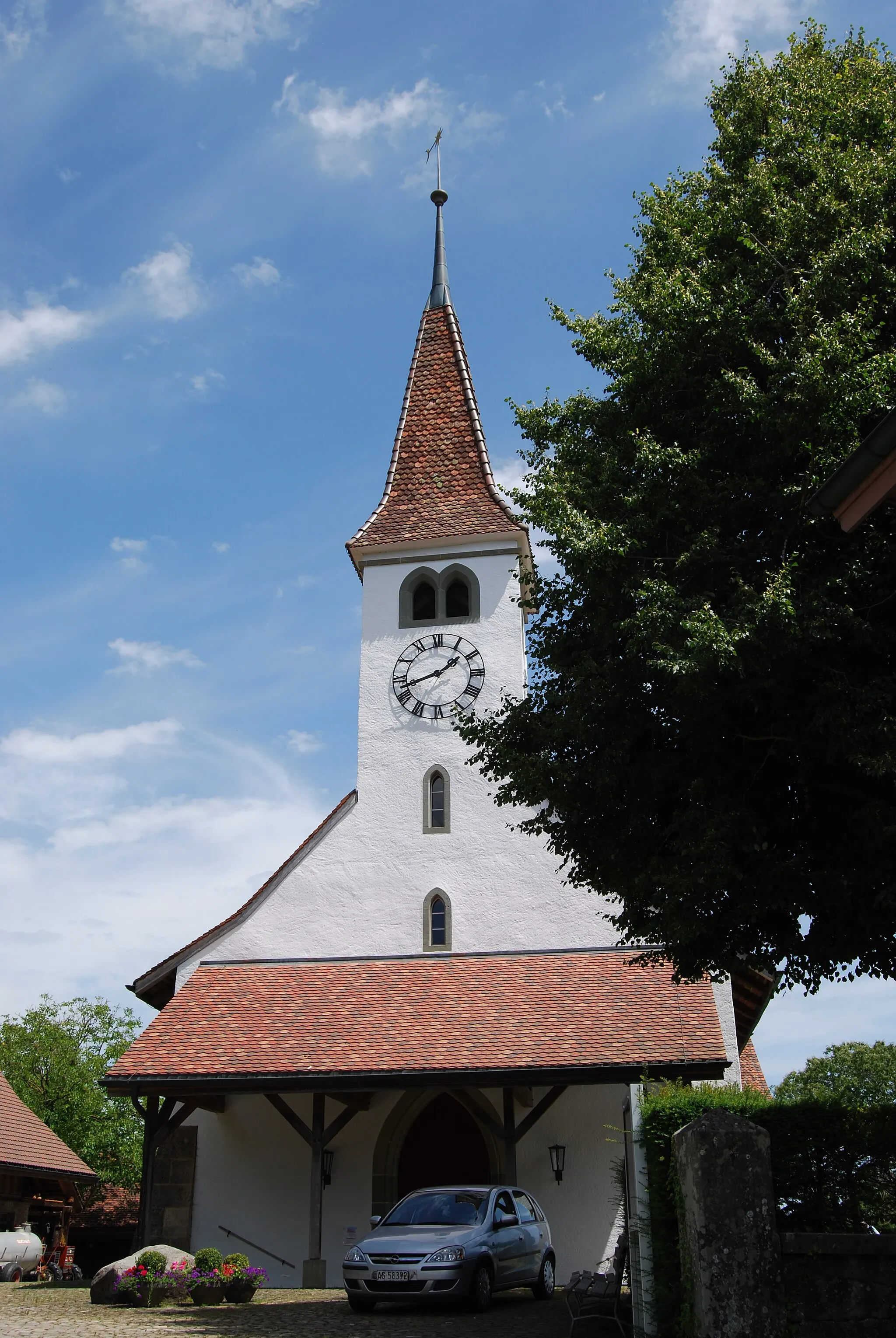 Photo showing: Church of Frauenkappelen, canton of Bern, Switzerland