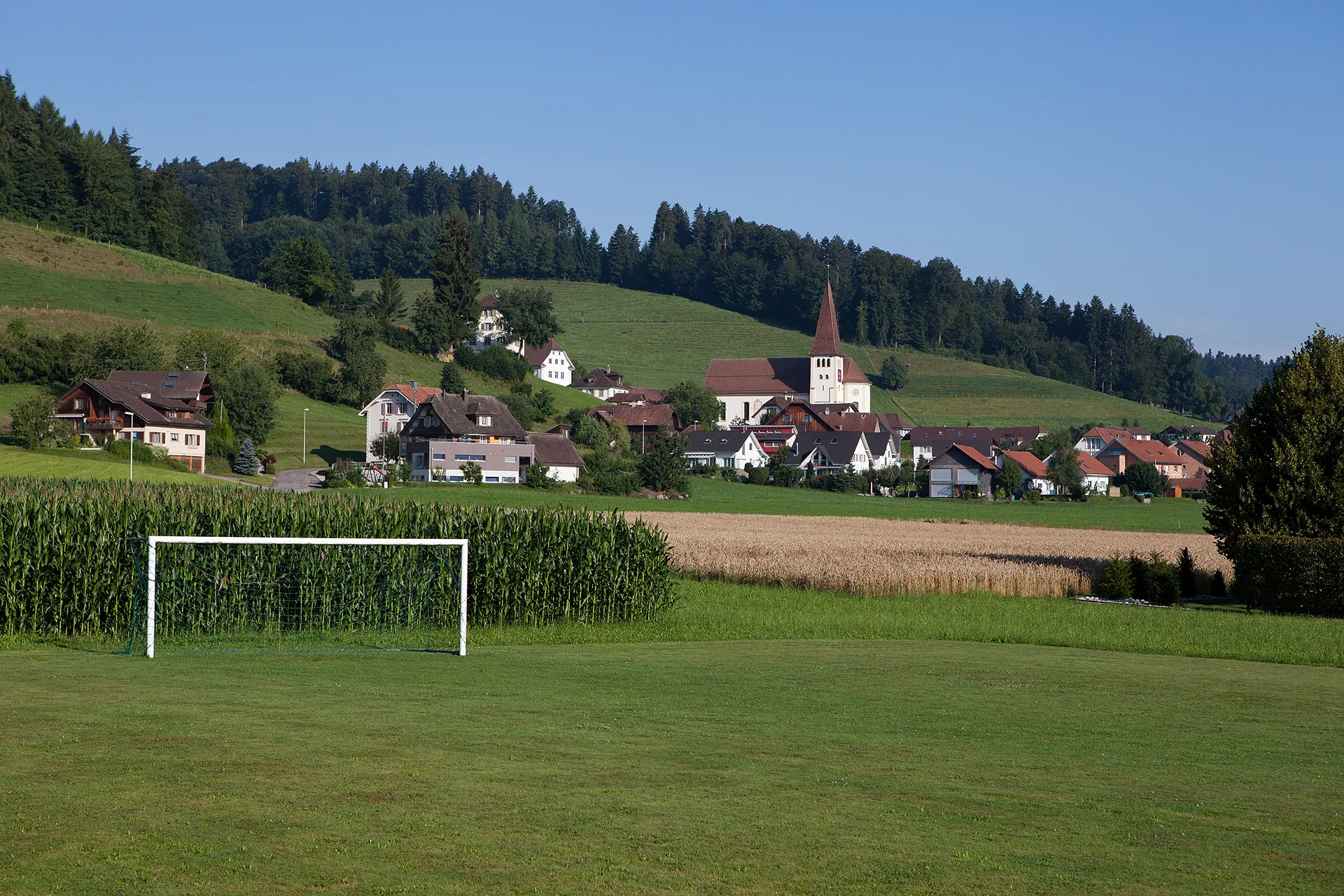 Photo showing: Blick zum Dorfkern von Altishofen