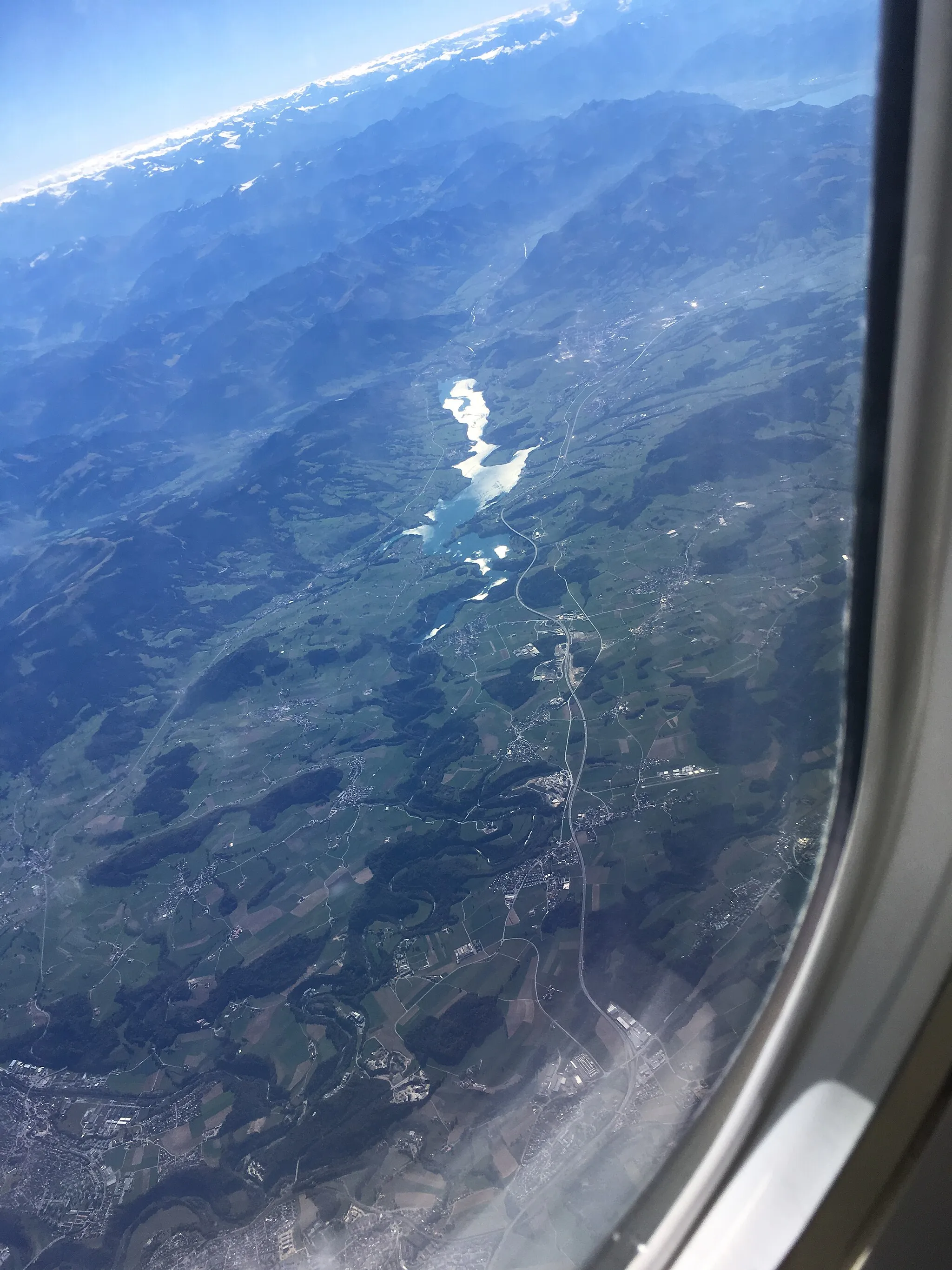 Photo showing: Flying over Gruyere on my way to France