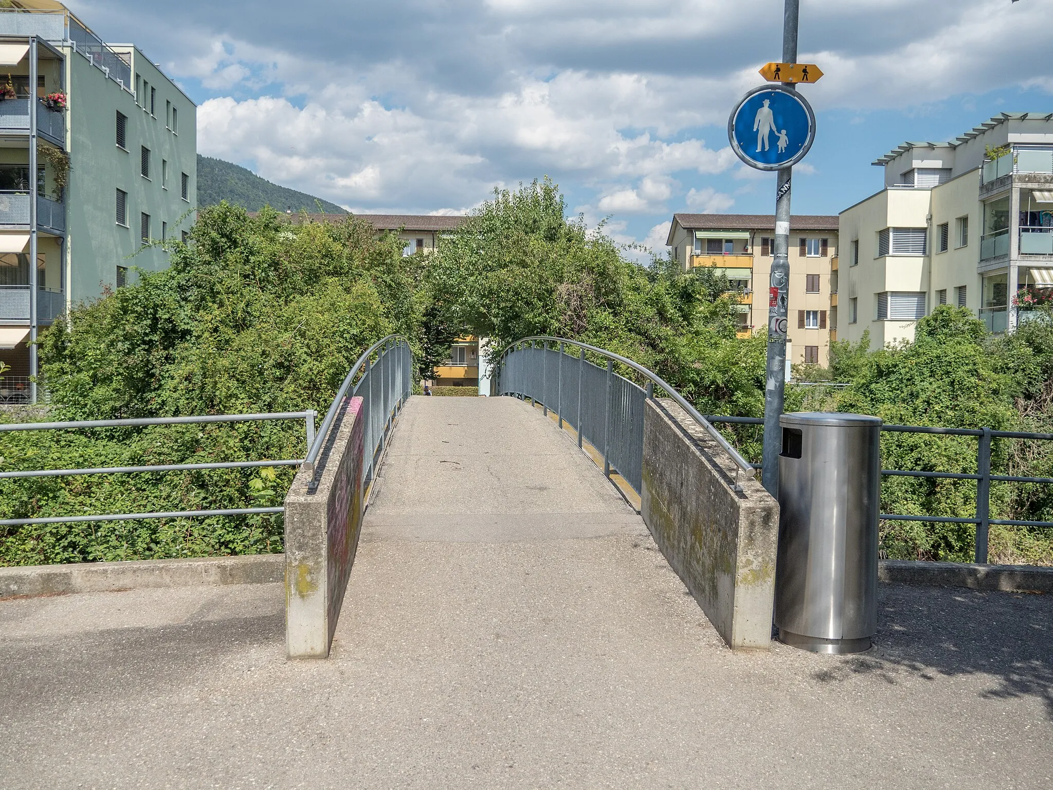 Photo showing: Pedestrian Bridge over the Suze River, Biel/Bienne, Canton of Bern, Switzerland