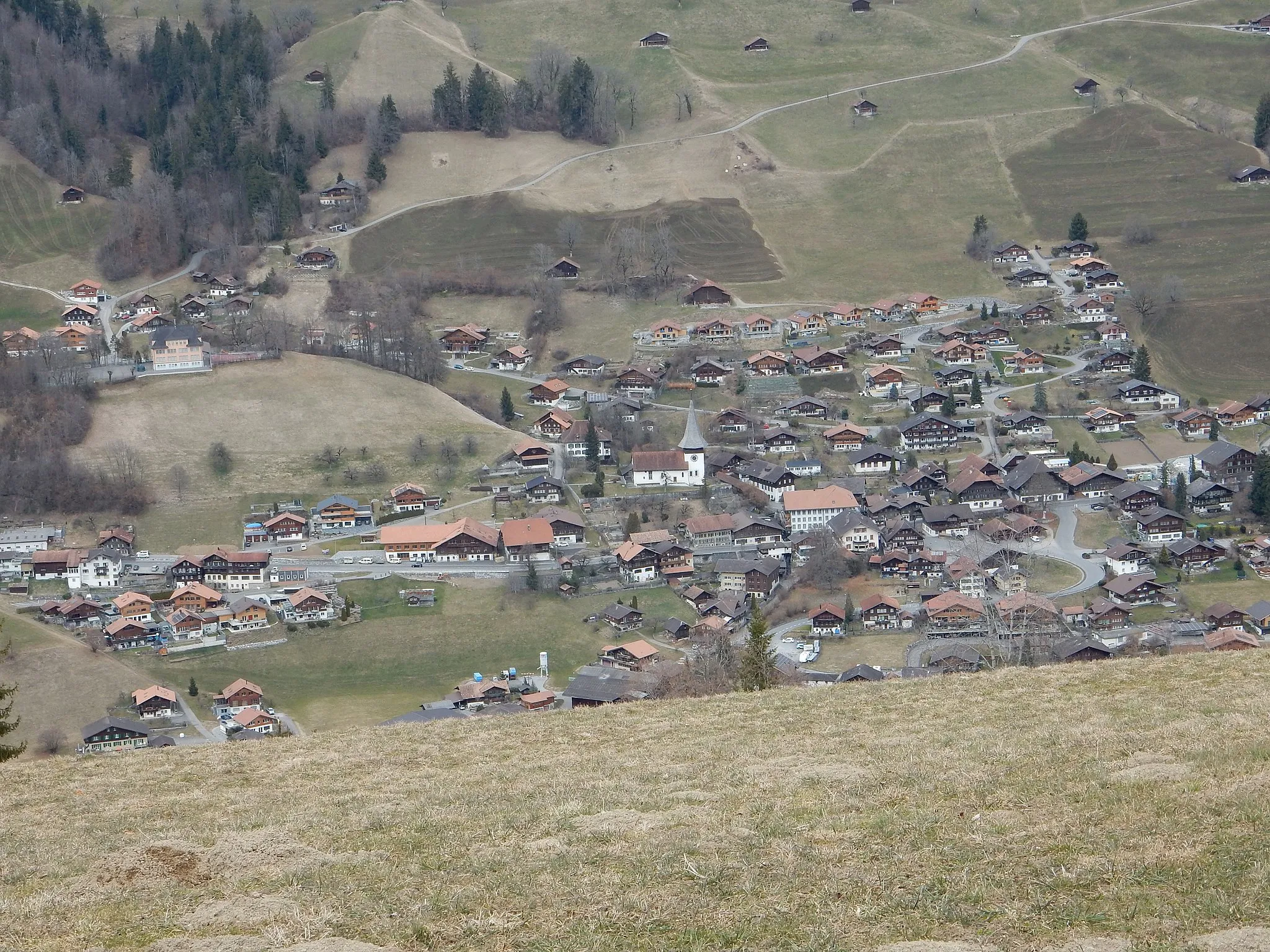 Photo showing: Erlenbach im Simmental: Übersicht von Süden gesehen