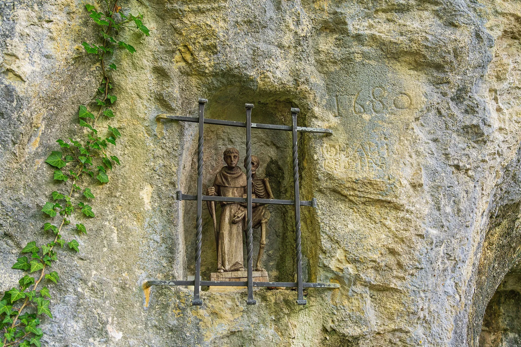 Photo showing: St. Fridli-Abbildung. Die Abbildung zeigt den Heiligen Fridolin von Säckingen mit Urso (Hl. Ursus von Solothurn)