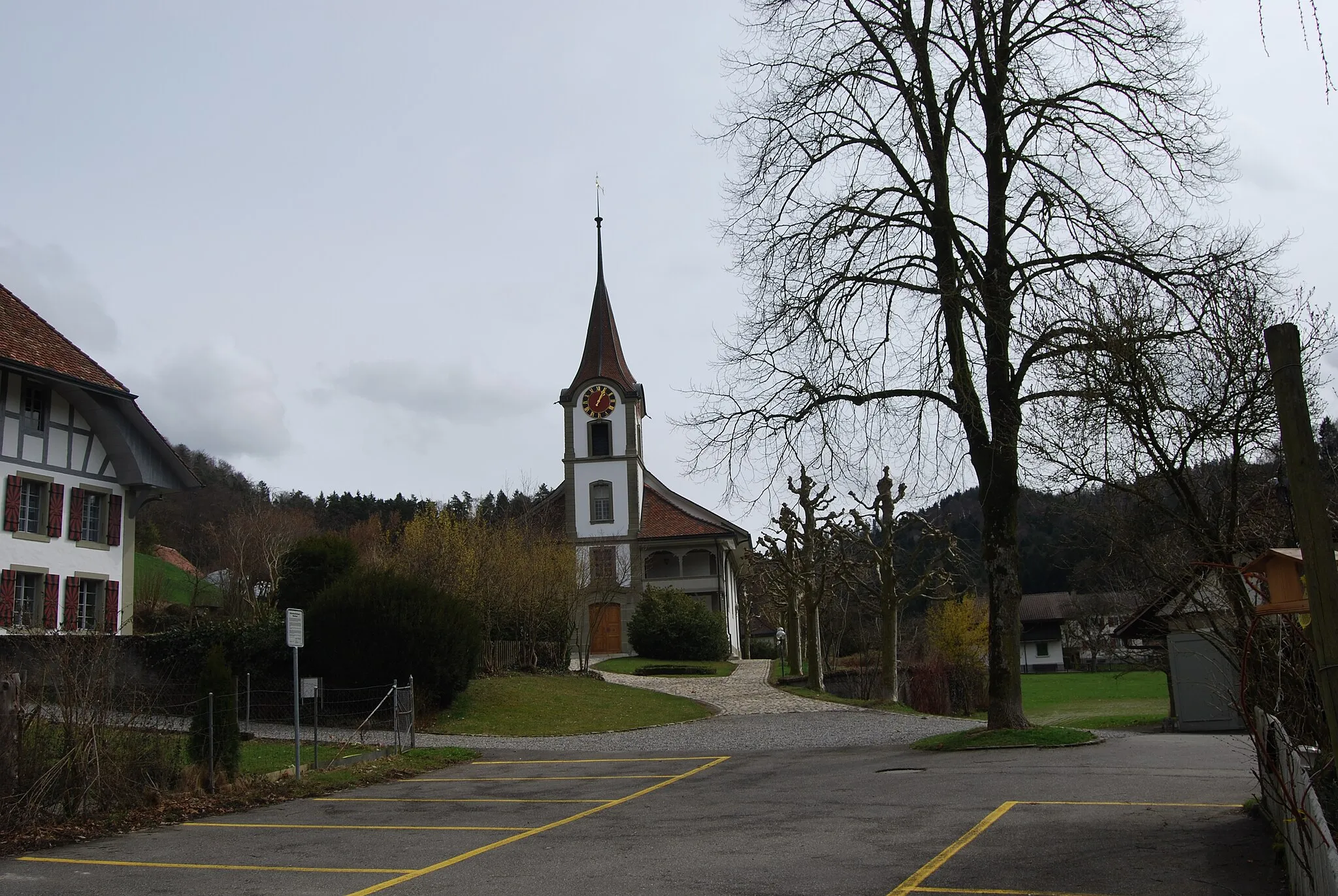 Photo showing: Church of Krauchthal, canton of Bern, Switzerland