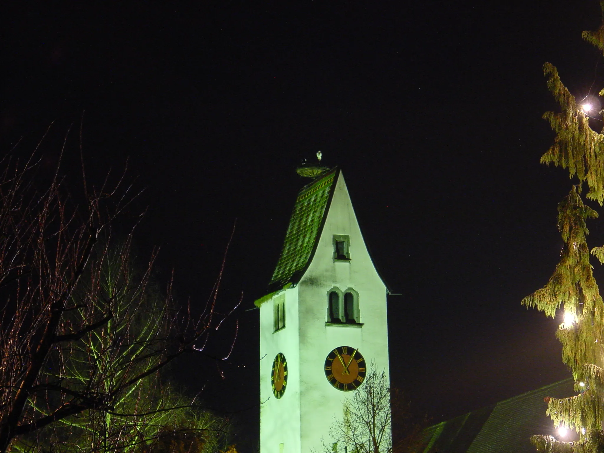 Photo showing: Kirche Brittnau mit Storchennest