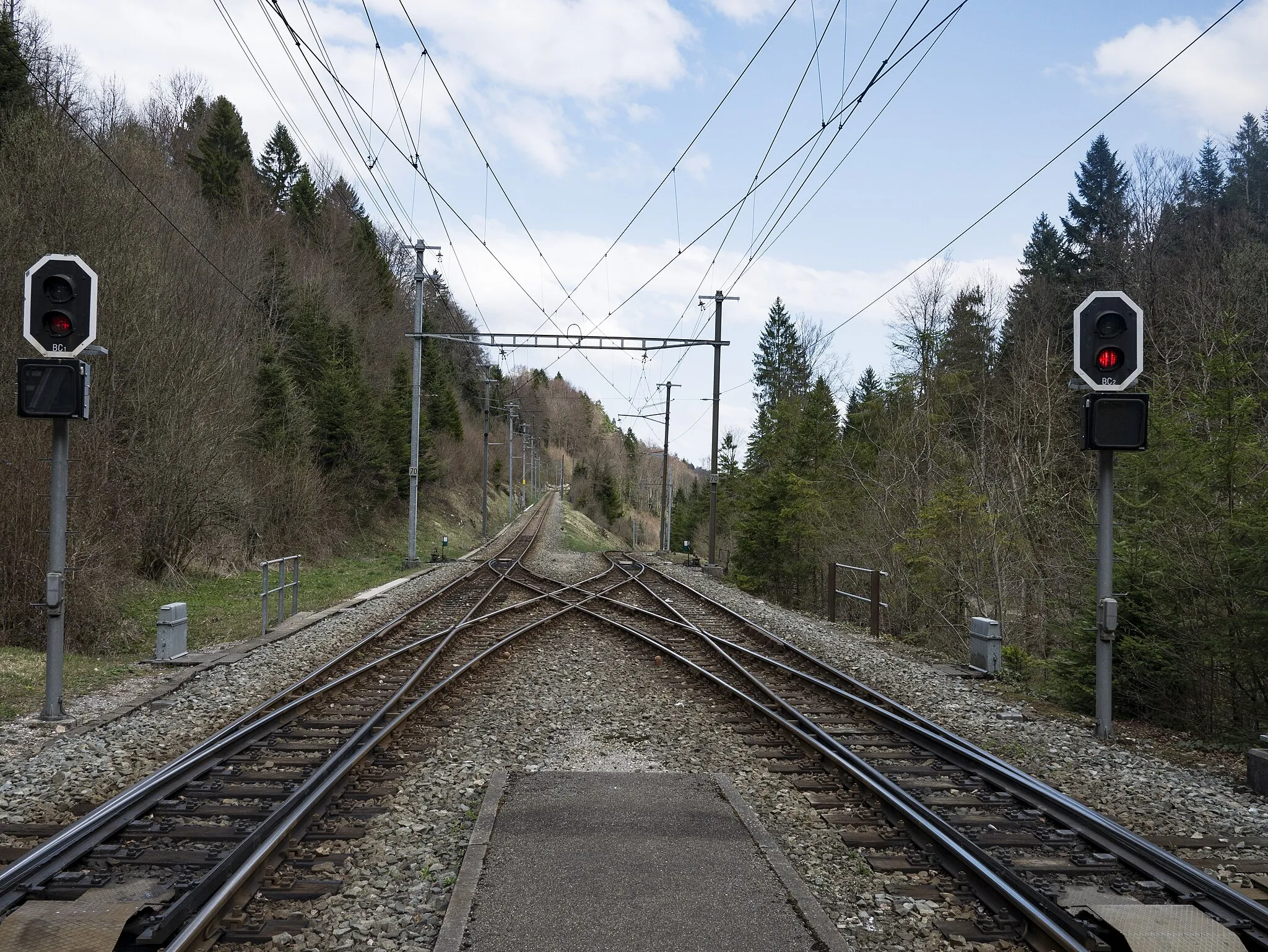 Photo showing: Gare de Combe-Tabeillon, Haute-Sorne, Kanton Jura, Schweiz