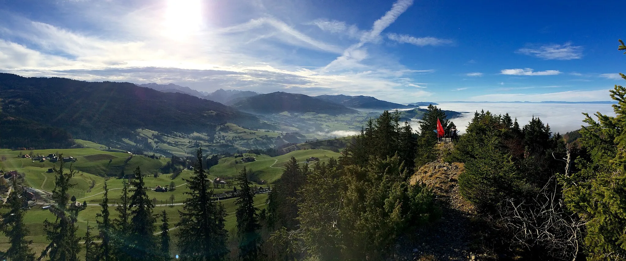 Photo showing: Das Westpanorama des Guggerhorn.