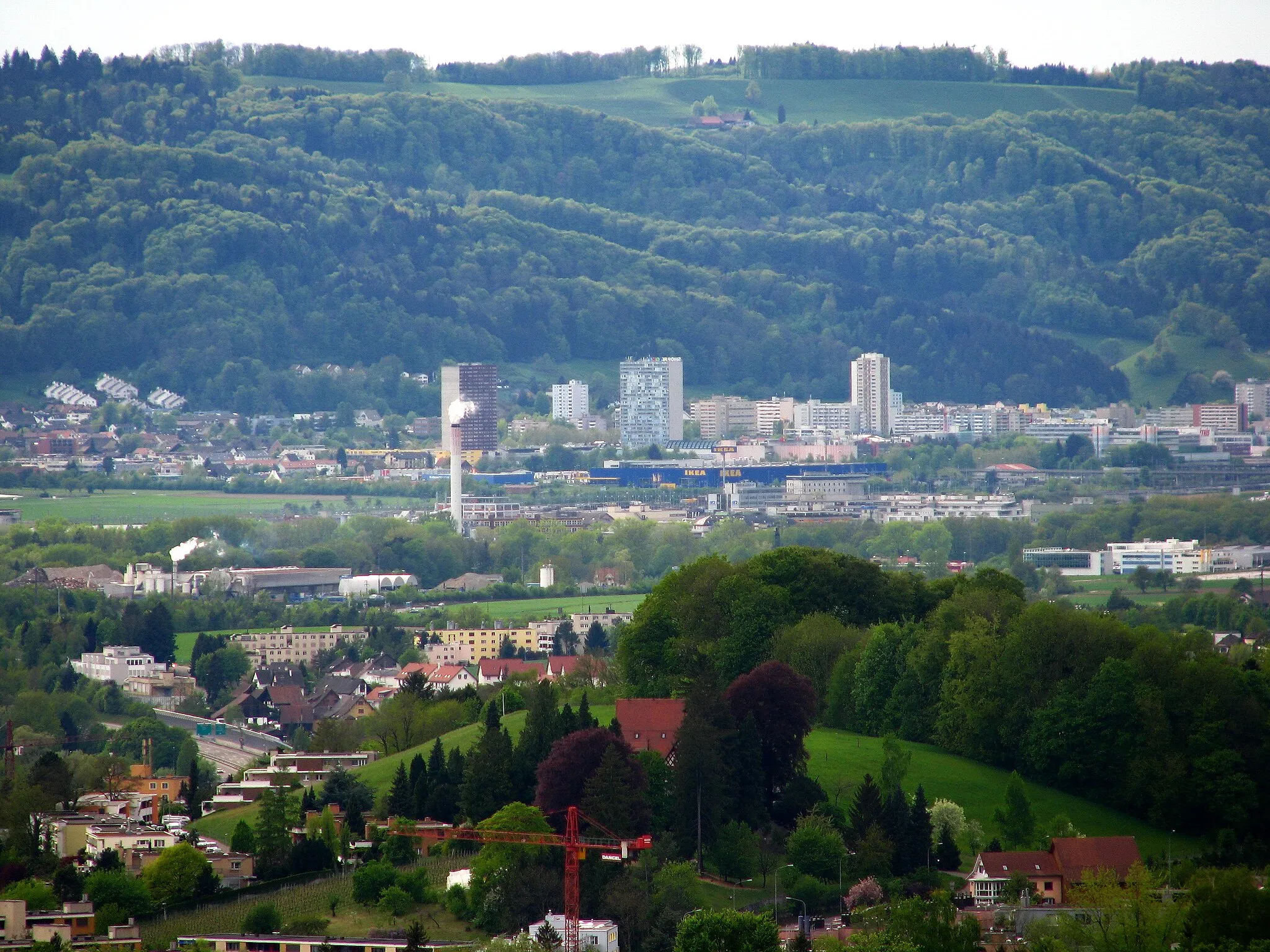 Photo showing: Spreitenbach in Limmtatal, seen from Käferberg-Waidberg in Zürich