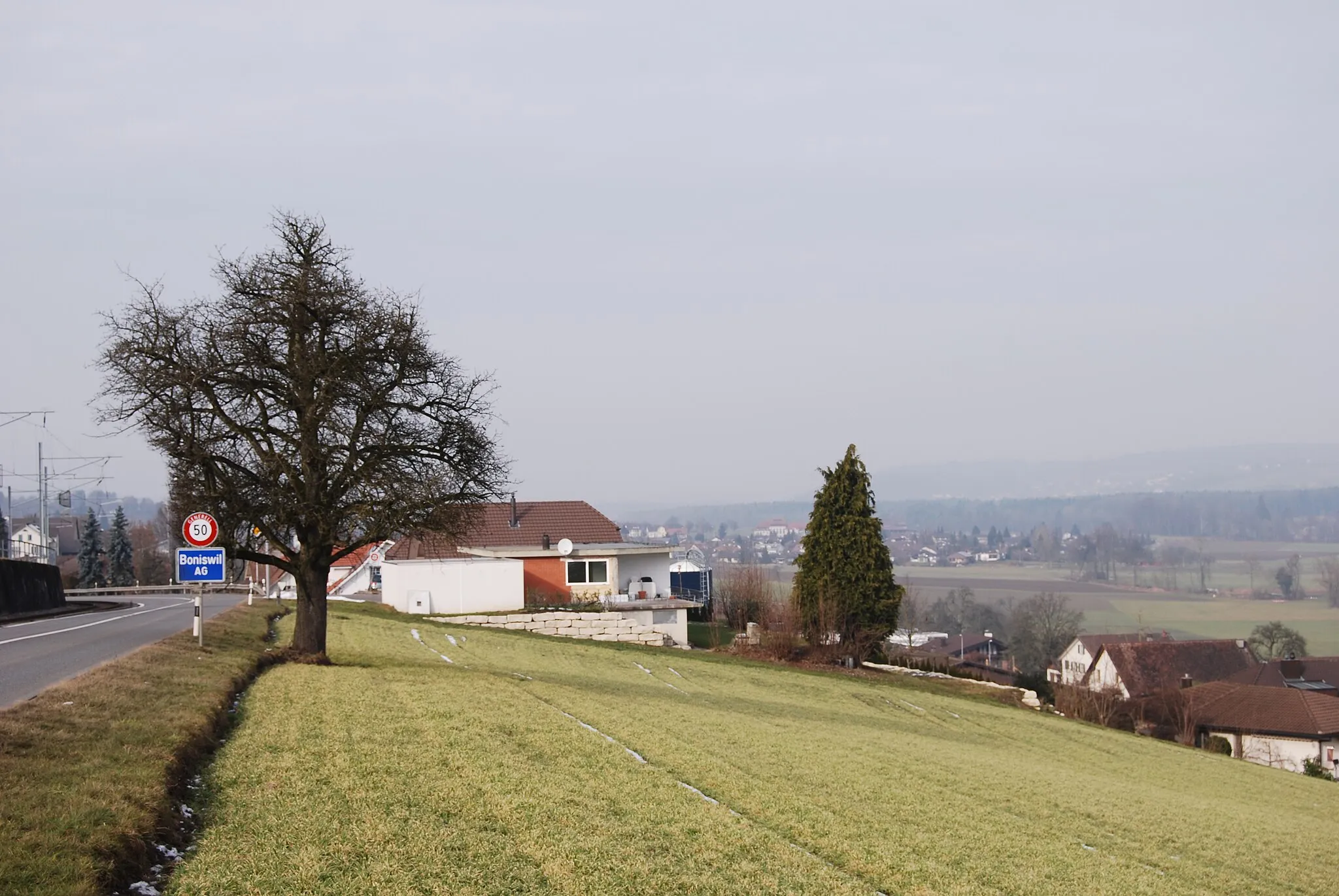 Photo showing: Village entry of Boniswil, canton of Aargau, Switzerland