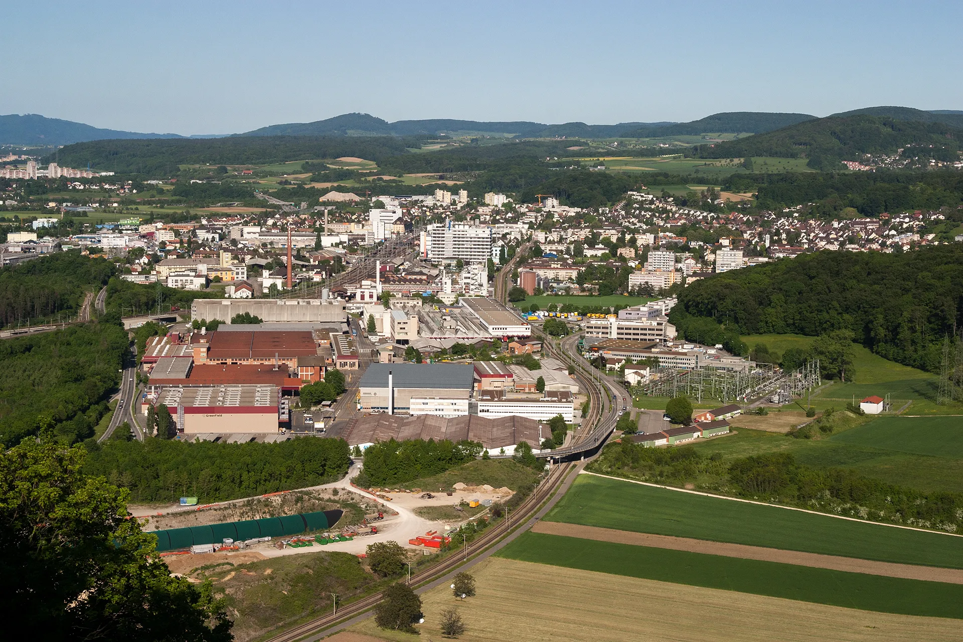 Photo showing: Blick aufs Industriequartier von Pratteln (BL)