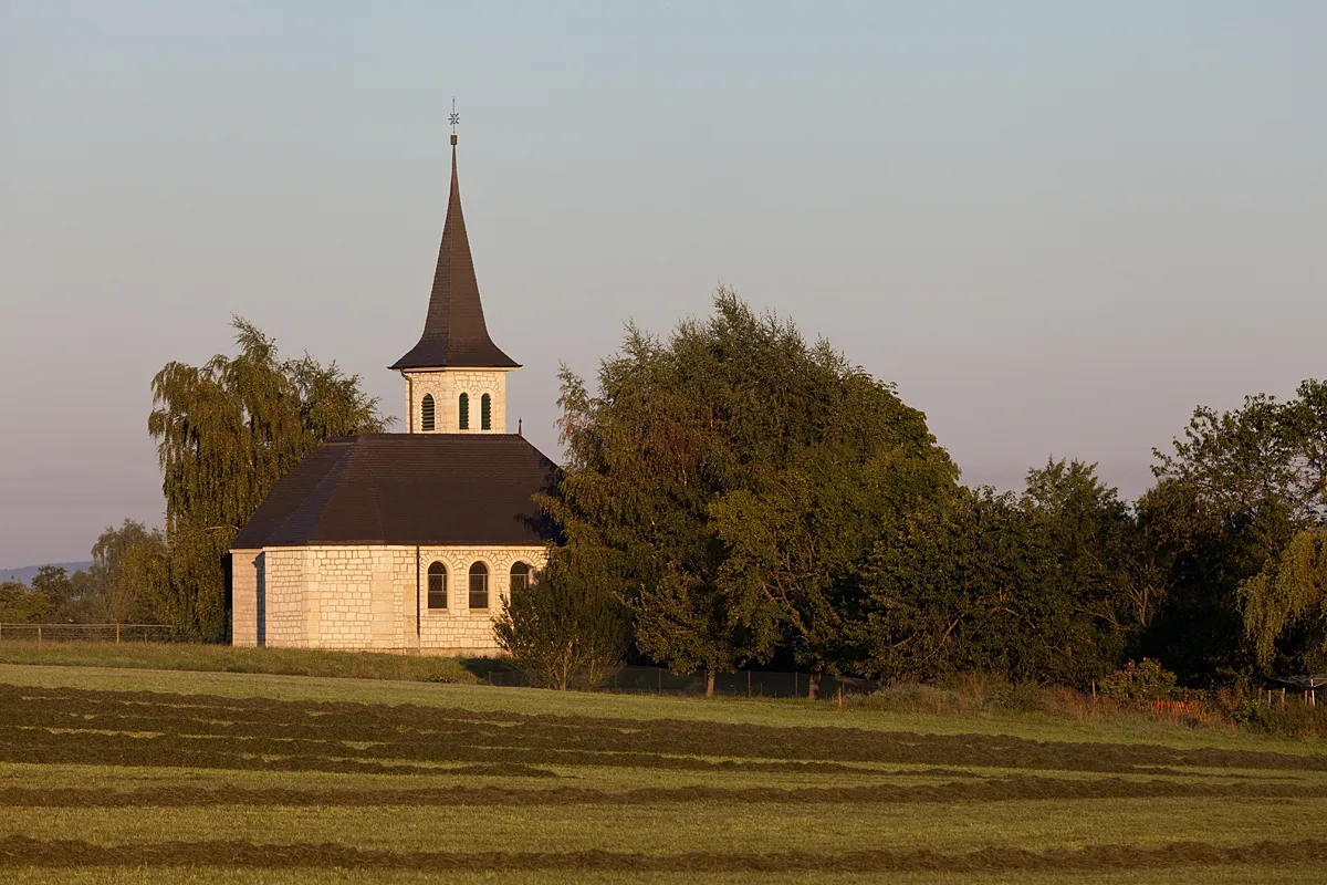 Photo showing: Temple protestant réformé à Miécourt (JU)