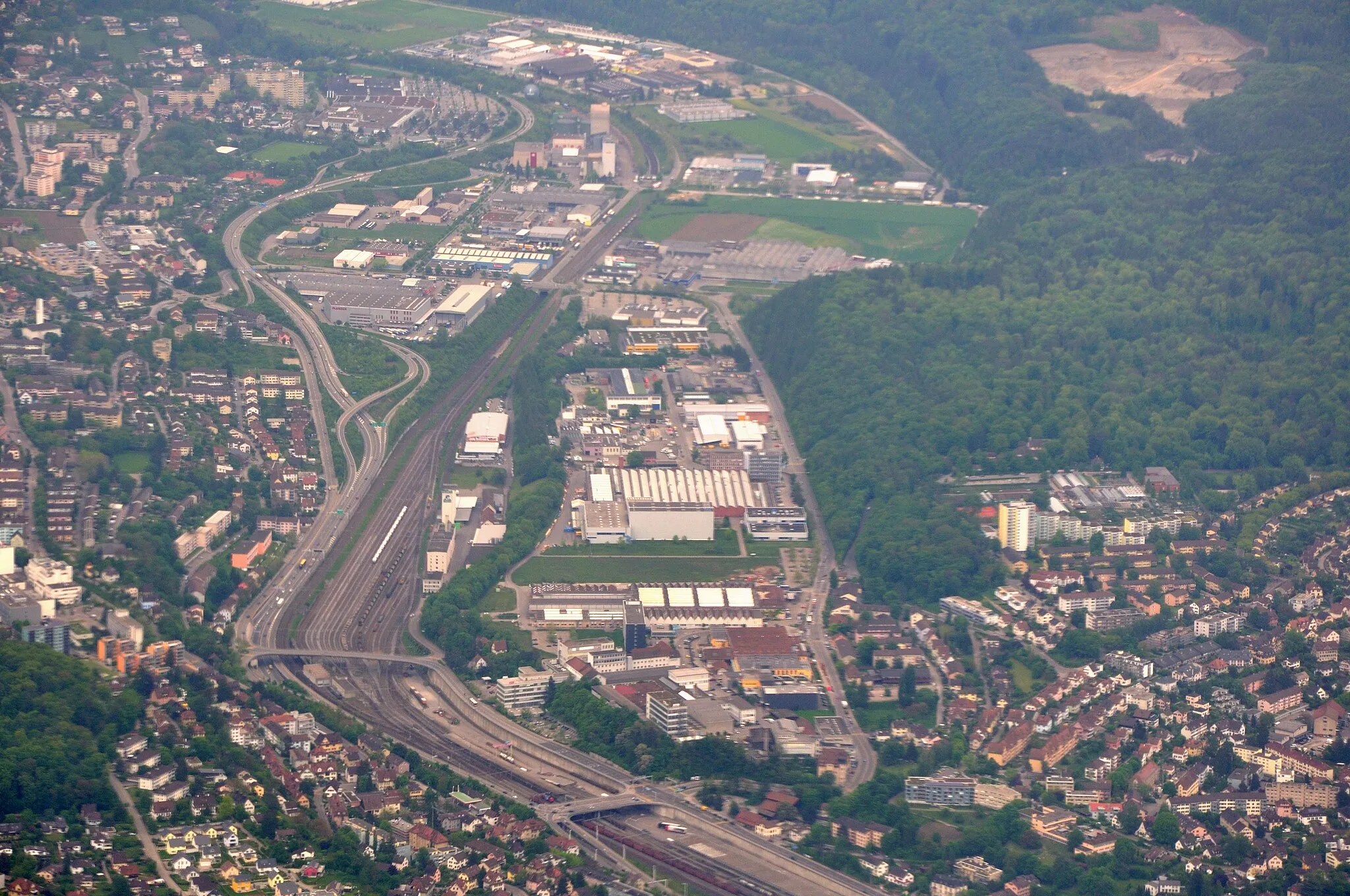 Photo showing: Switzerland, Canton of Schaffhausen, aerial view of Schaffhausen
