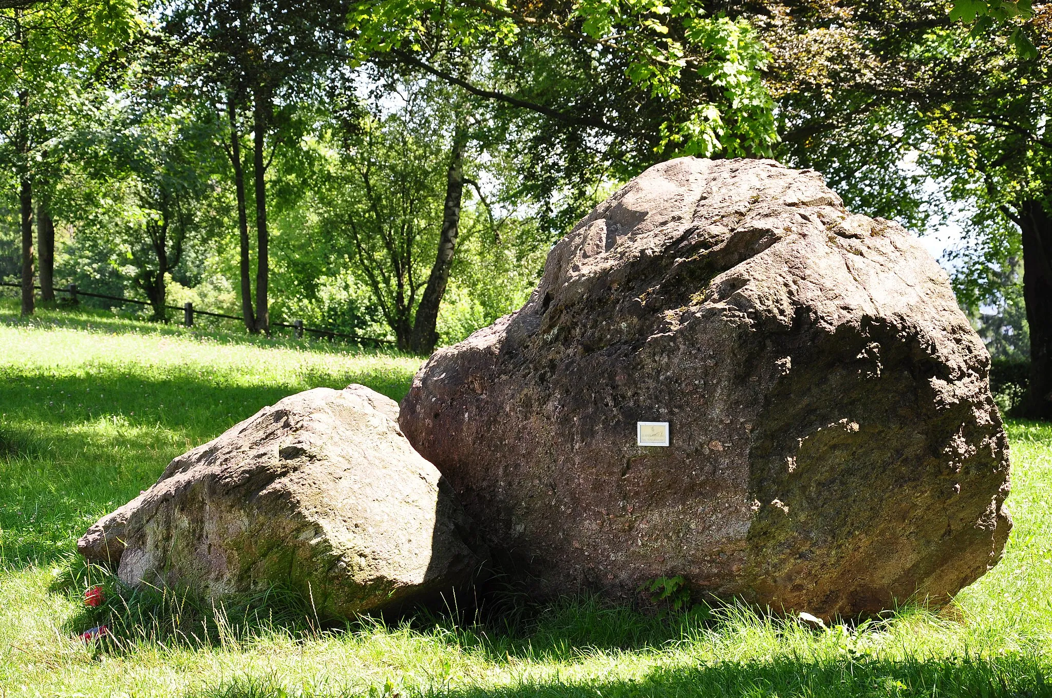 Photo showing: Findlingsgarten Kappenbühl: Nr. 6 Glarner Verrucano in Zürich-Höngg (Switzerland)